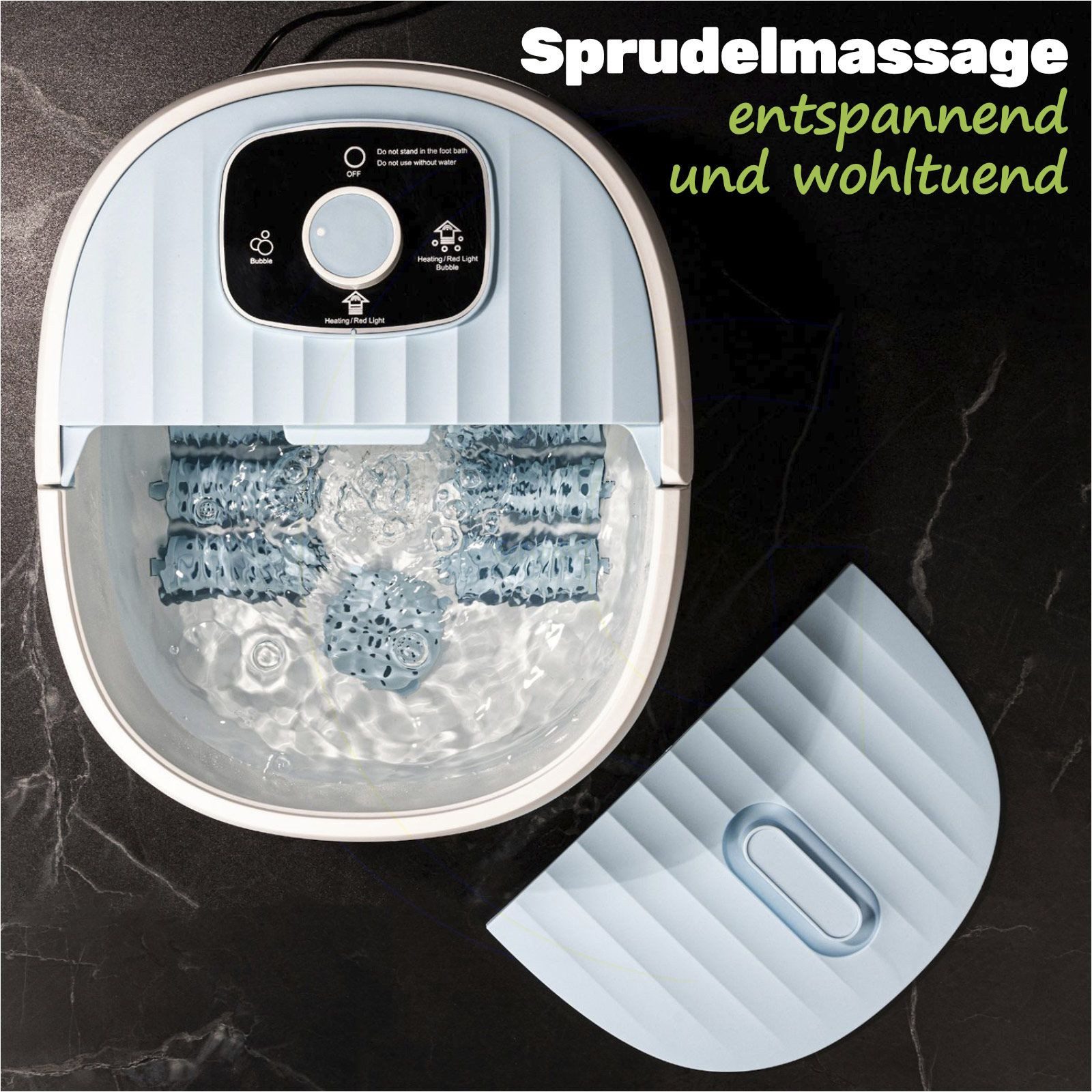 Gravidus Fußmassagegerät Fußbad-Massagegerät mit Heiz- und Bubble-Massage