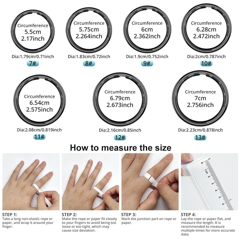 Athlix Fitness-Tracker Smart Ring mit Bildschirm und Touch Fitness Tracker Gesundheitsmanager, Wasserdicht, Touch- & Gesten-Design, aus Edelstahl – Bild 2 von 5