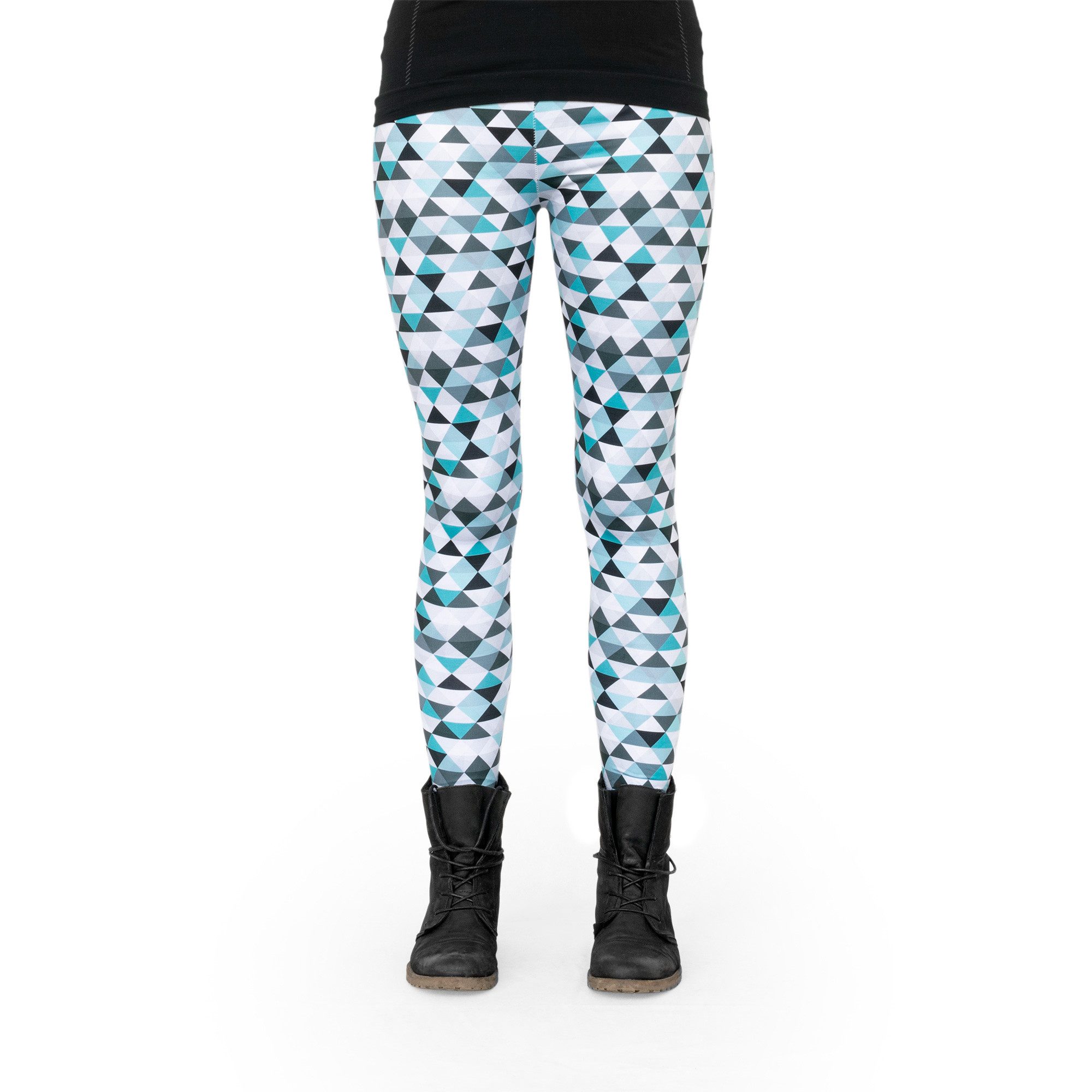 Leggings Bedruckte Motiv-Leggings (Einheitsgröße) - Design Mint Triangles