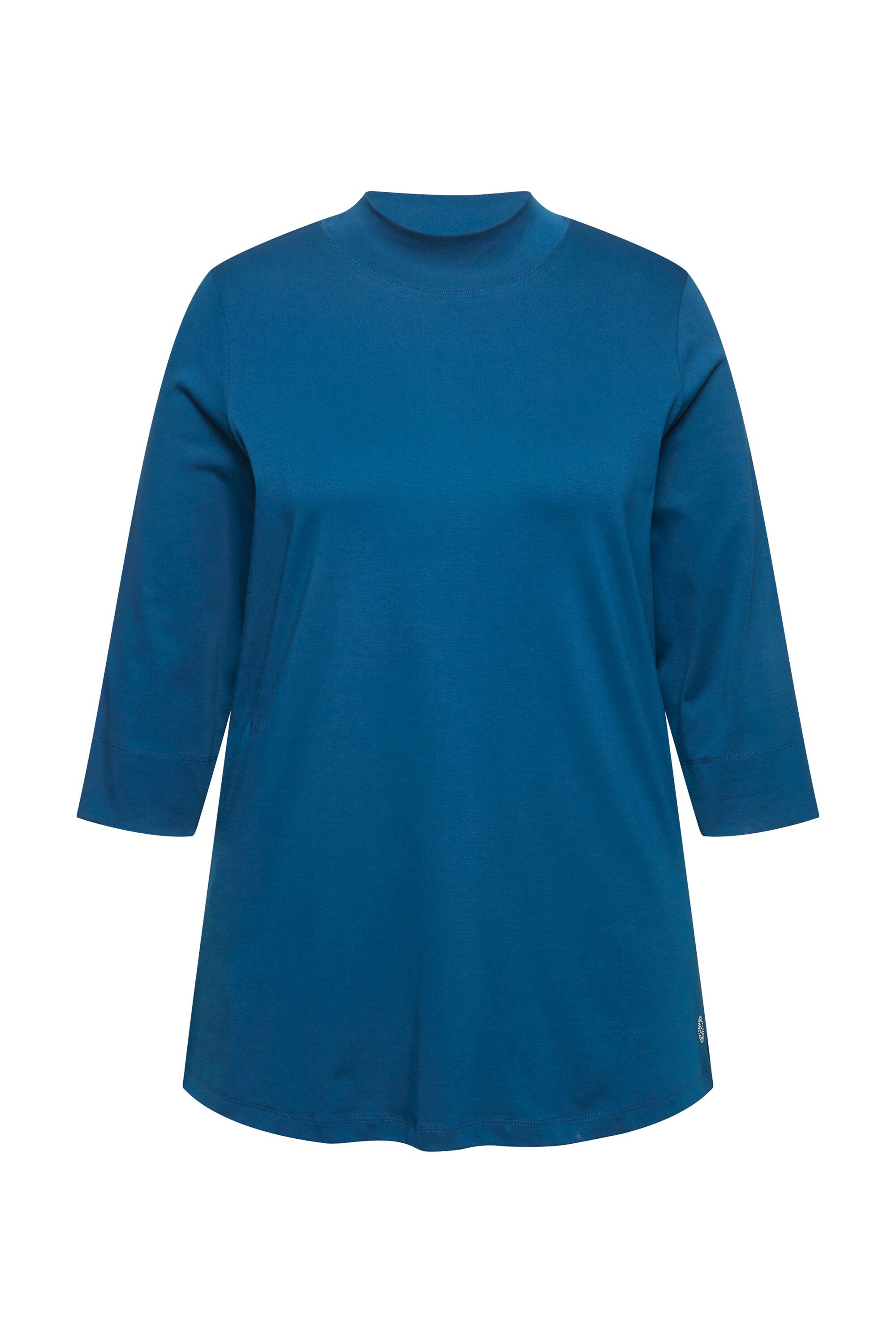 Ulla Popken T-Shirt Shirt A-Linie Stehkragen günstig online kaufen