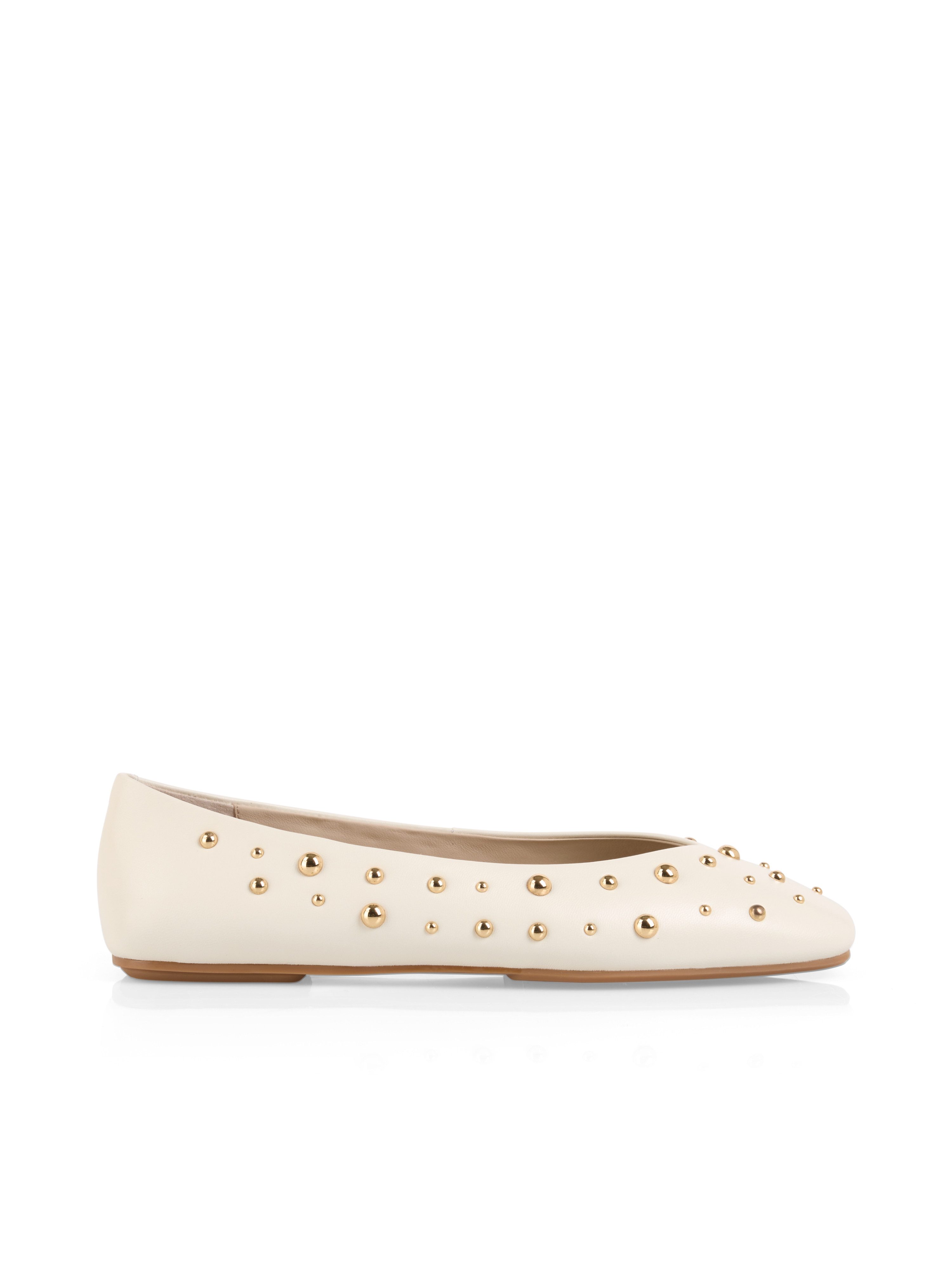 Marc Cain Collections Ballerina Flats, Slipper, Schlupfschuh mit glänzenden Nieten verziert