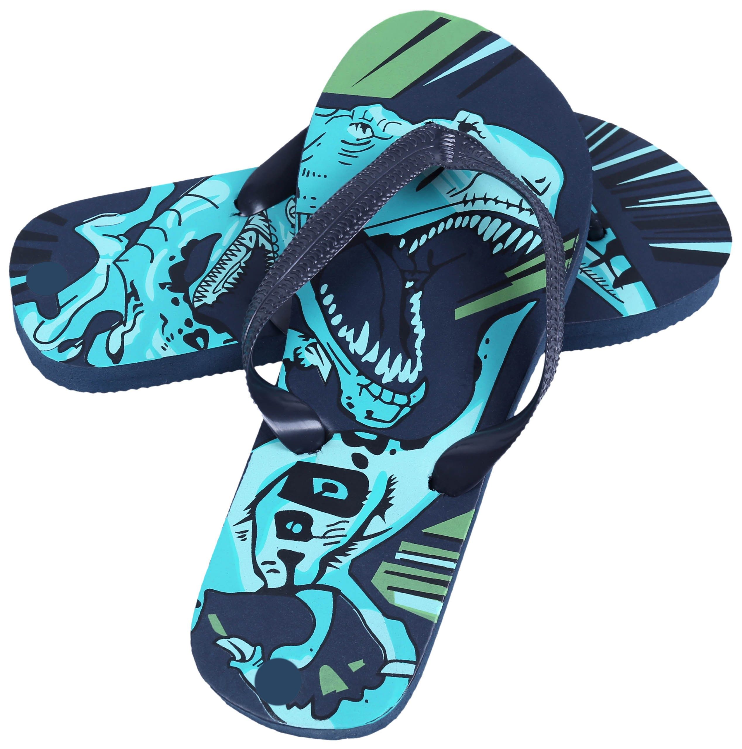 Sarcia.eu Dunkelblaue Flip-Flops für Jungen mit Dinosaurier-Muster 28-29 EU Badezehentrenner