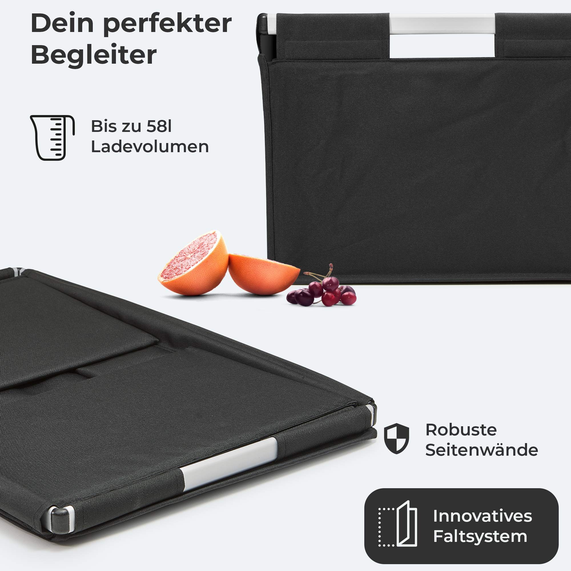 achilles Klappbox Big-Box Alu Einkaufs-Box Transport-Kiste mit Aluminiumrahmen Klapp-Box