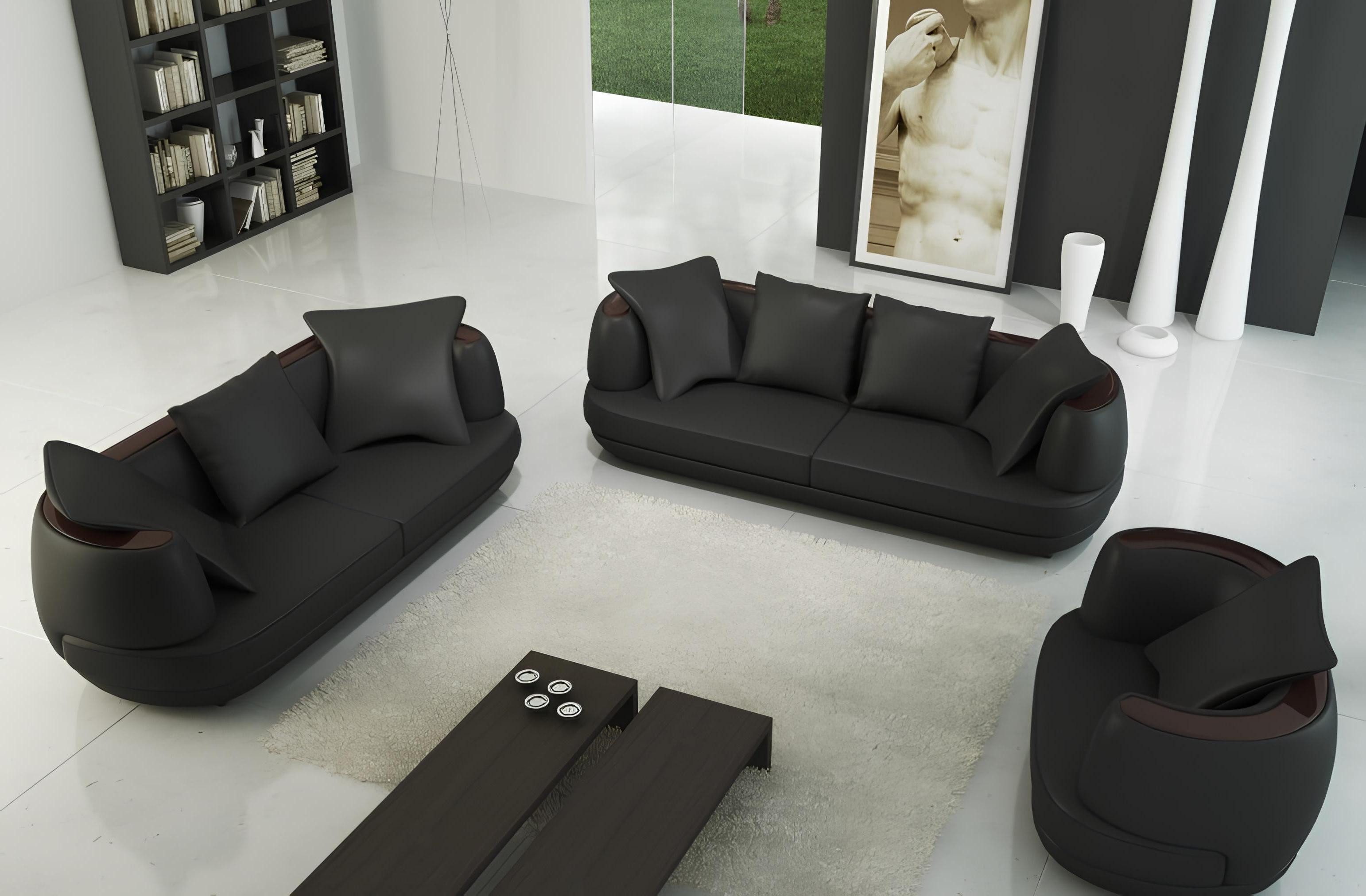 Xlmoebel Polstergarnitur Neues klassisches Ledersofa-Set mit USB-Anschluss Couch, (Sofagarnitur 3+2+1 Sitzer Paris Royal), Hergestellt in Europa