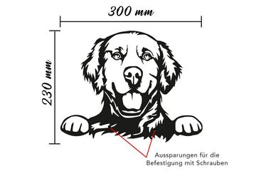 ILLUMINO Dekofigur Metall Zaun/Wanddeko Hund Sam Baum/Gartenstecker pulverbeschichtet