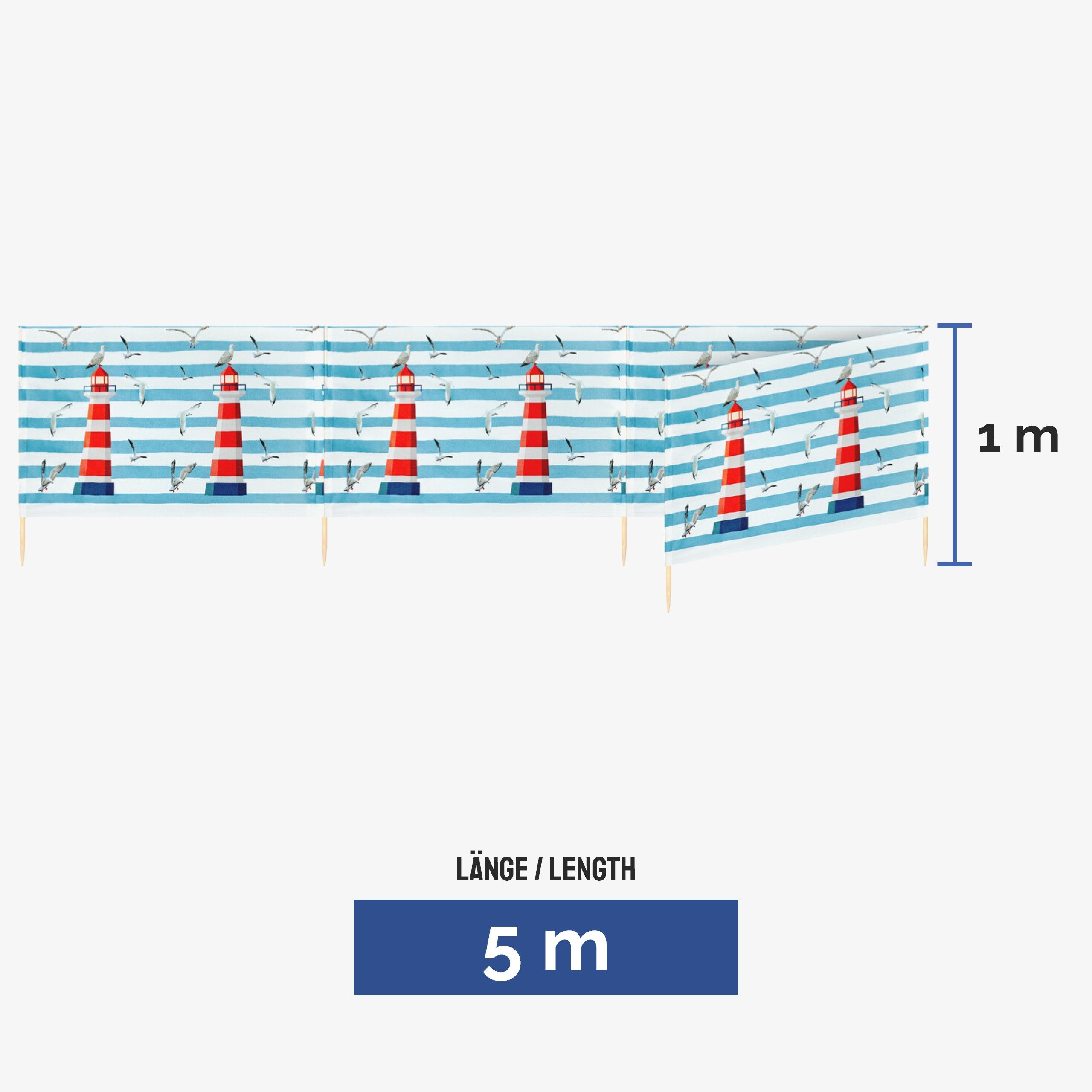 Ladeheid Windschutz Strand Sichtschutz 5m LAEX001 günstig online kaufen
