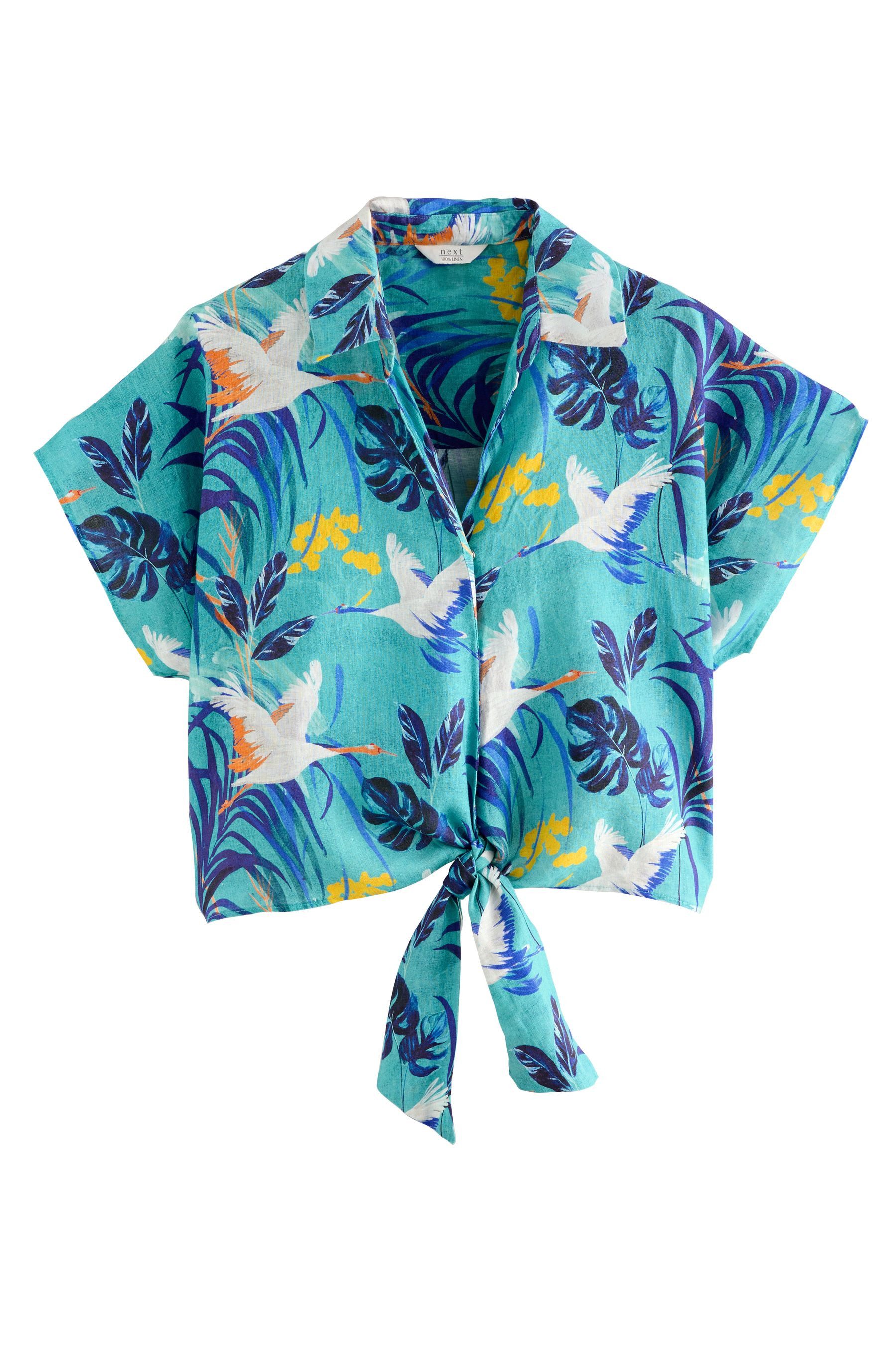 Next Kurzarmhemd Kurzarm-Bluse mit Knotendesign vorne günstig online kaufen