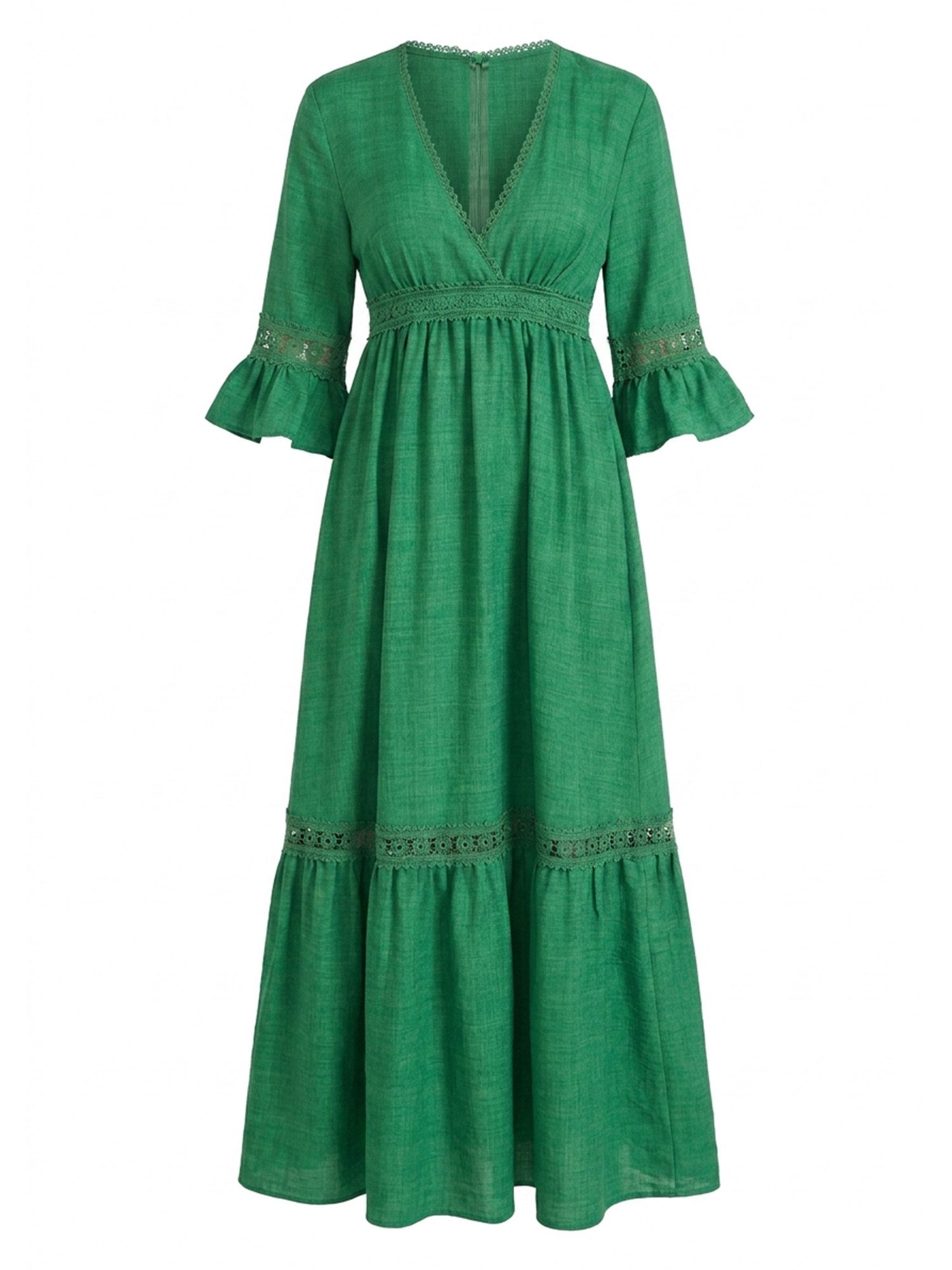 Maxikleid Damen Retro Freizeitkleid