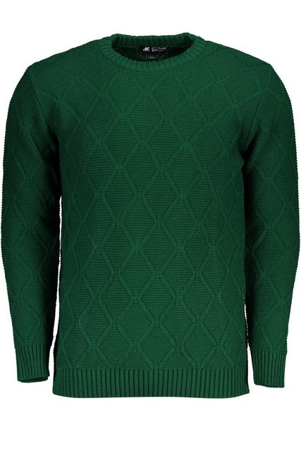 U.S. GRAND POLO Strickpullover Grüner Herrenpullover mit Rauten, Rundhals & günstig online kaufen