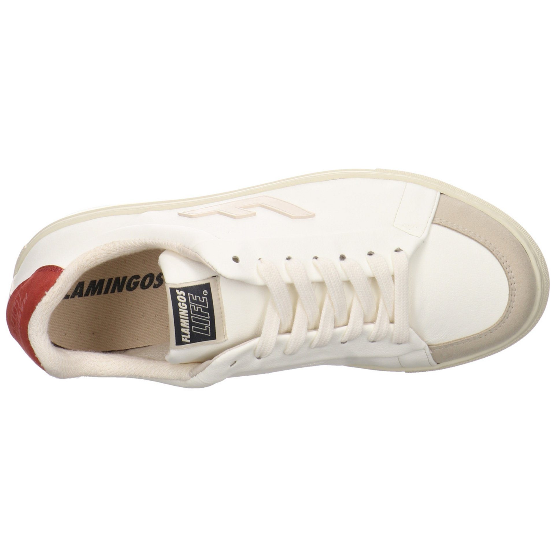 Damen ecru Sneaker grana Classic Life Sneaker Schuhe white Sneaker off Flamingos' Synthetikkombination 70s