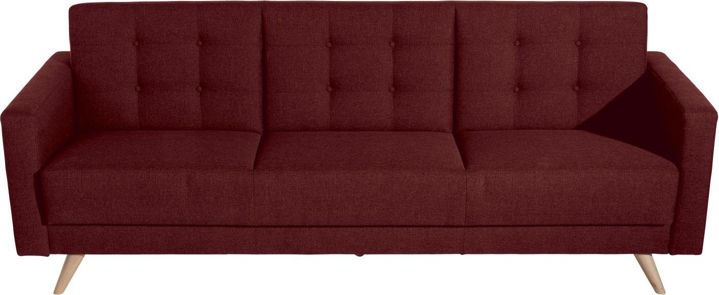 Max Winzer® 3-Sitzer Jesper, Schlafsofa mit Knopfheftung im Rücken, inklusive Bettkasten | Einzelsofas