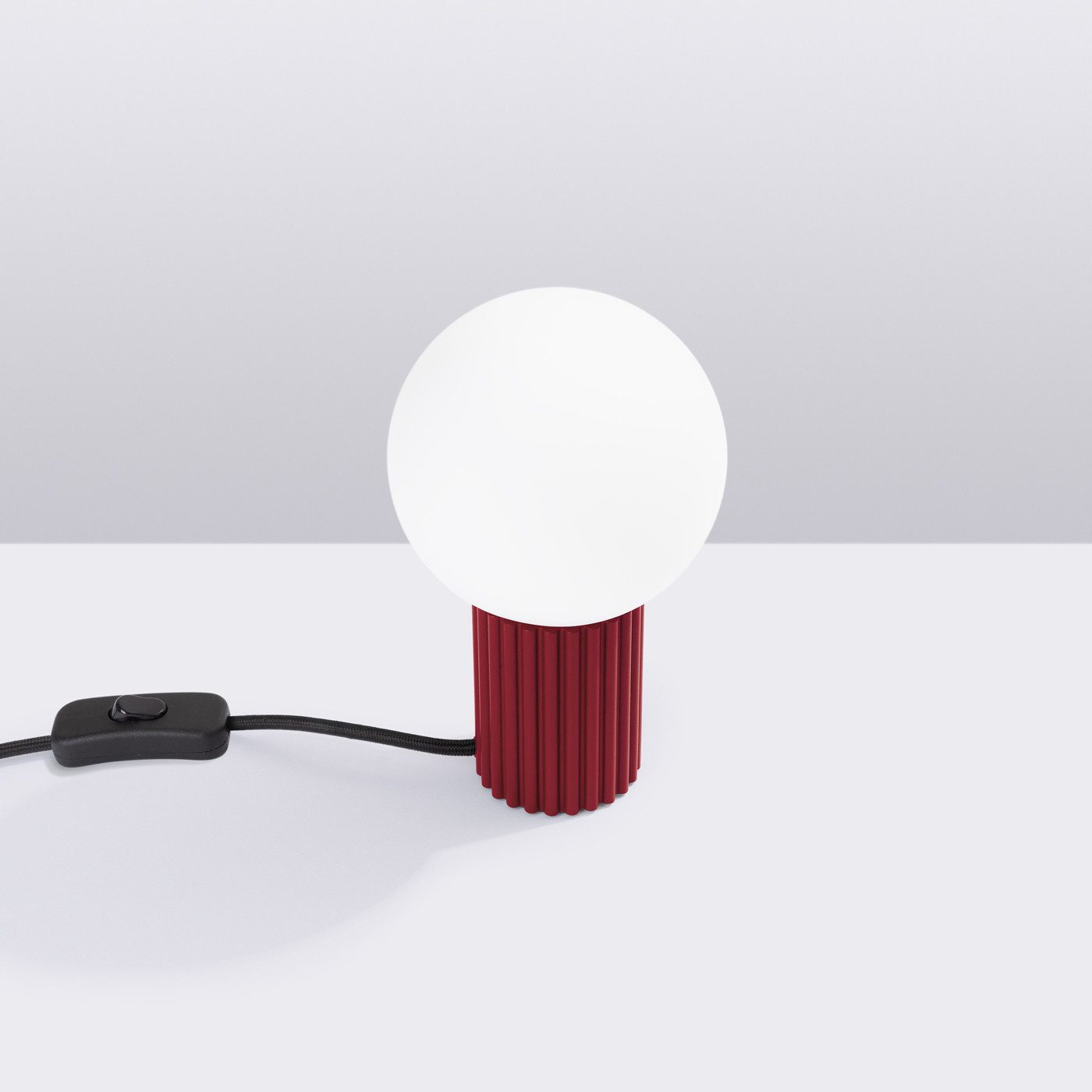 SOLLUX lighting Schreibtischlampe Tischlampe Halo Burgunderrot, Nicht enthalten
