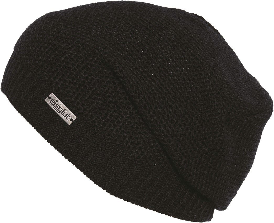 mit Strickmütze 11-SCHWARZ Eisglut Strick-Beanie Fleece-Innenband Zina