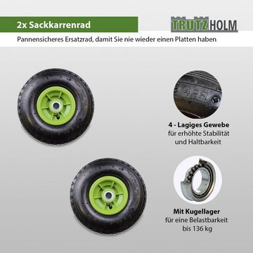 TRUTZHOLM Sackkarren-Rad 2x Sackkarrenrad 260 x 85 mm 3.00-4 Bollerwagenrad, Luftrad, Ersatzrad