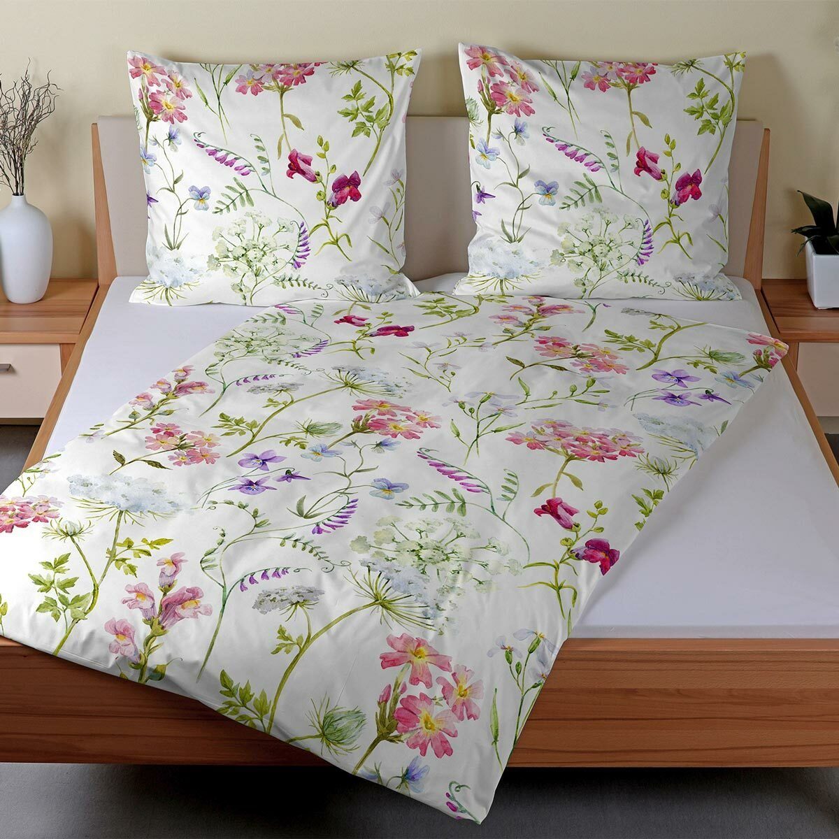 TRAUMSCHLAF Bettwäsche Florenz, Mako Satin, 2 teilig, florales Design mit s günstig online kaufen