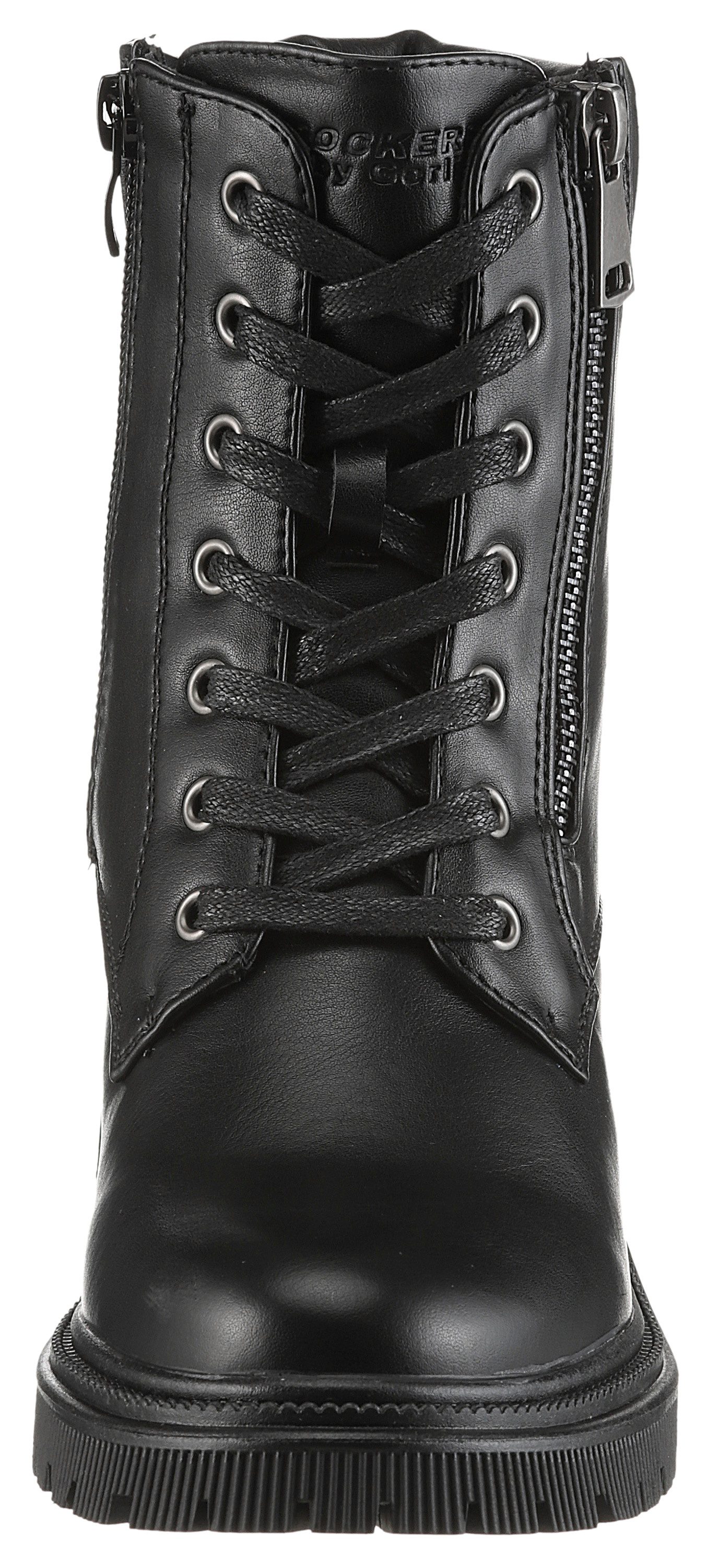 Dockers by Gerli Schnürstiefelette Biker Boots mit Reißverschluss