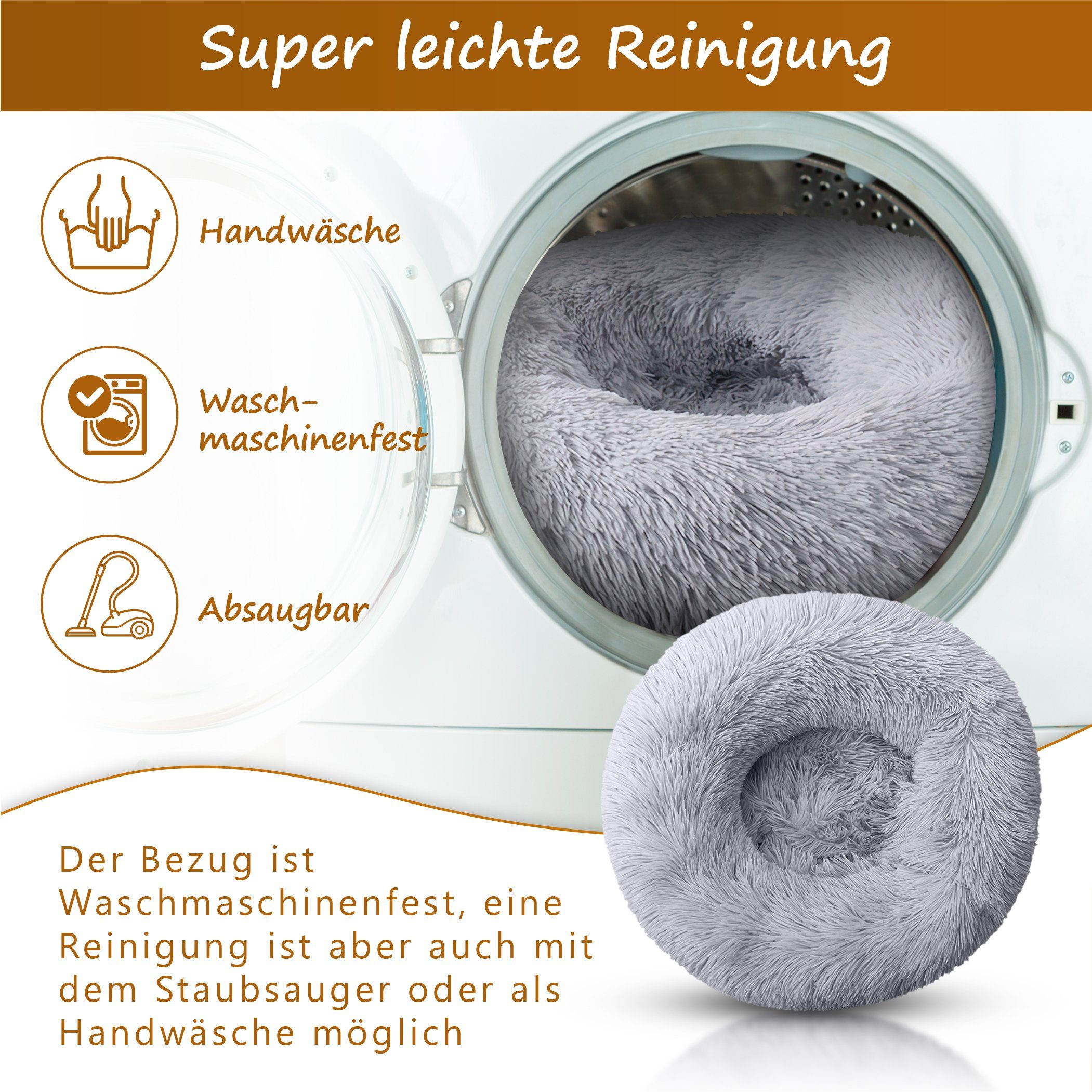 Pätsworld Tierbett Hundebett Katzenbett Flauschig Waschbar Hundekissen