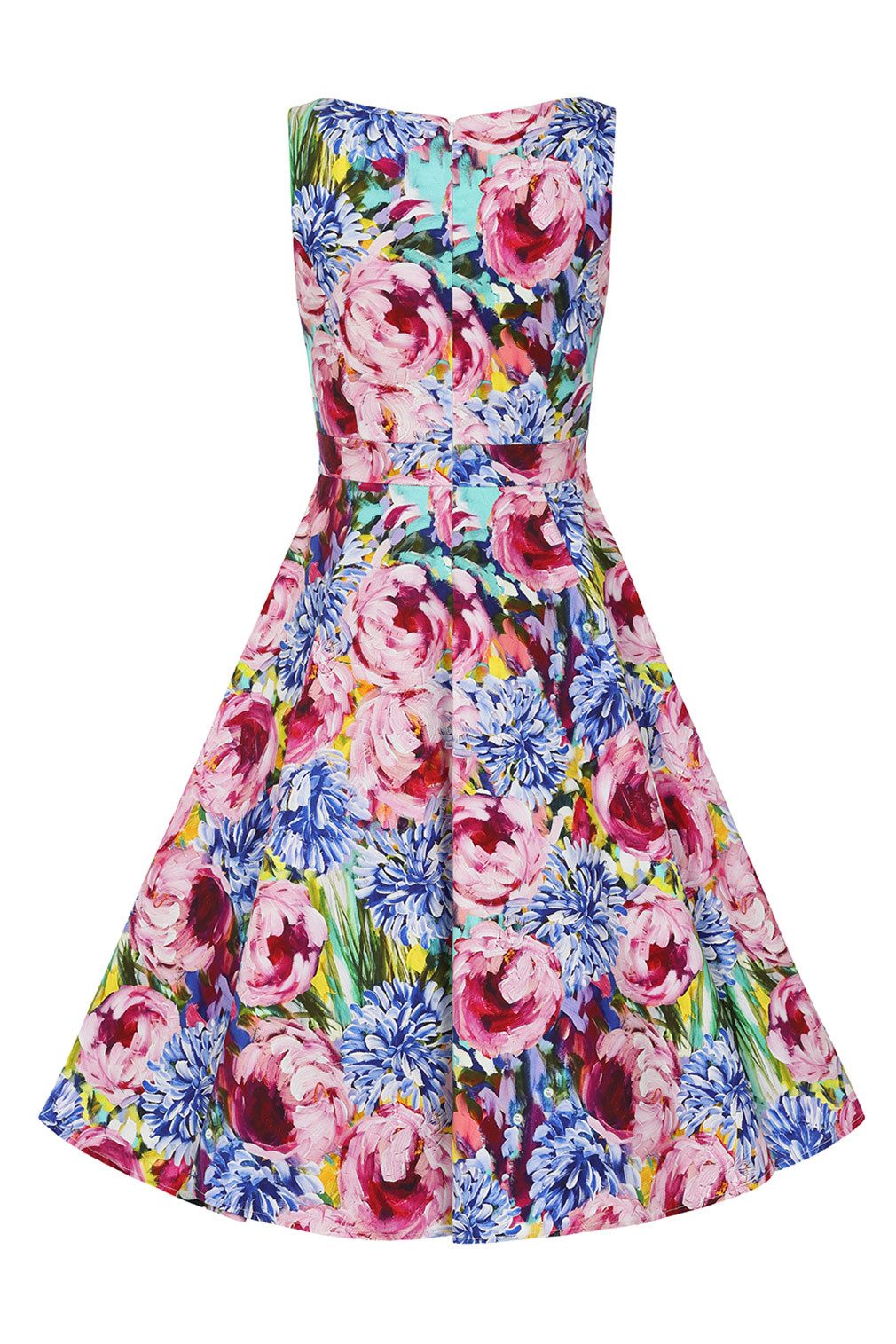 Hearts & Roses London A-Linien-Kleid Elsa Floral Swing Dress Rockabella Vintage Retro
