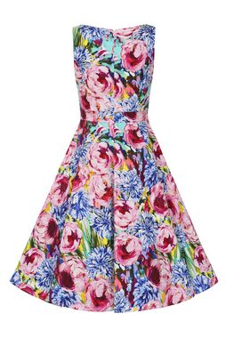Hearts & Roses London A-Linien-Kleid Elsa Floral Swing Dress Rockabella Vintage Retro