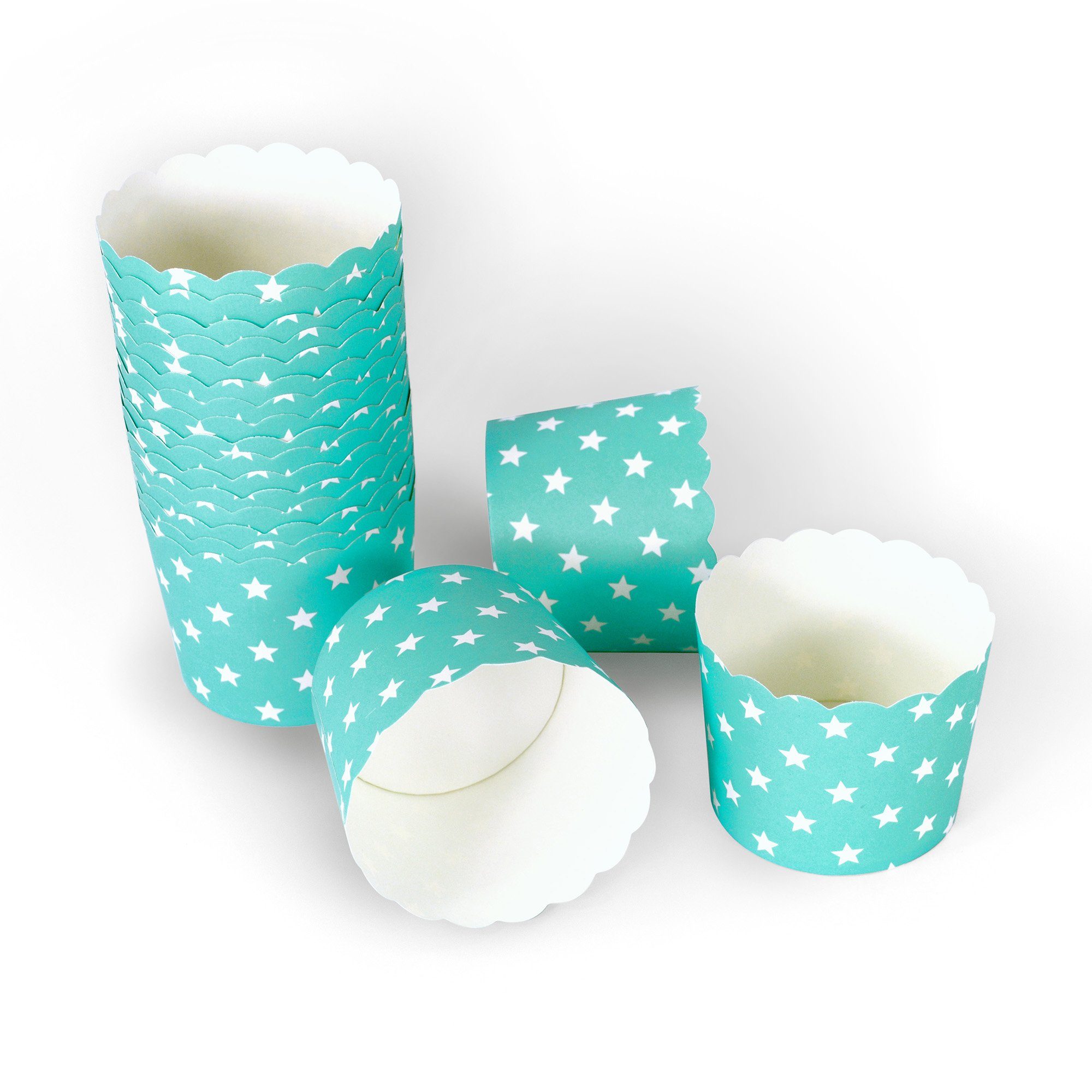 Frau WUNDERVoll Muffinform Muffin Backformen, groß Durchmesser 6,1 cm, türkis, (100-tlg)