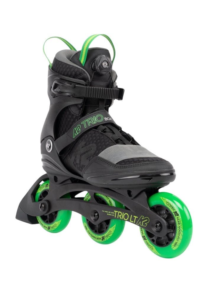 K2 Inlineskates Trio LT 100 Boa (Rollen: 100mm/85A, Kugellager: ILQ 7) schwarz/grün