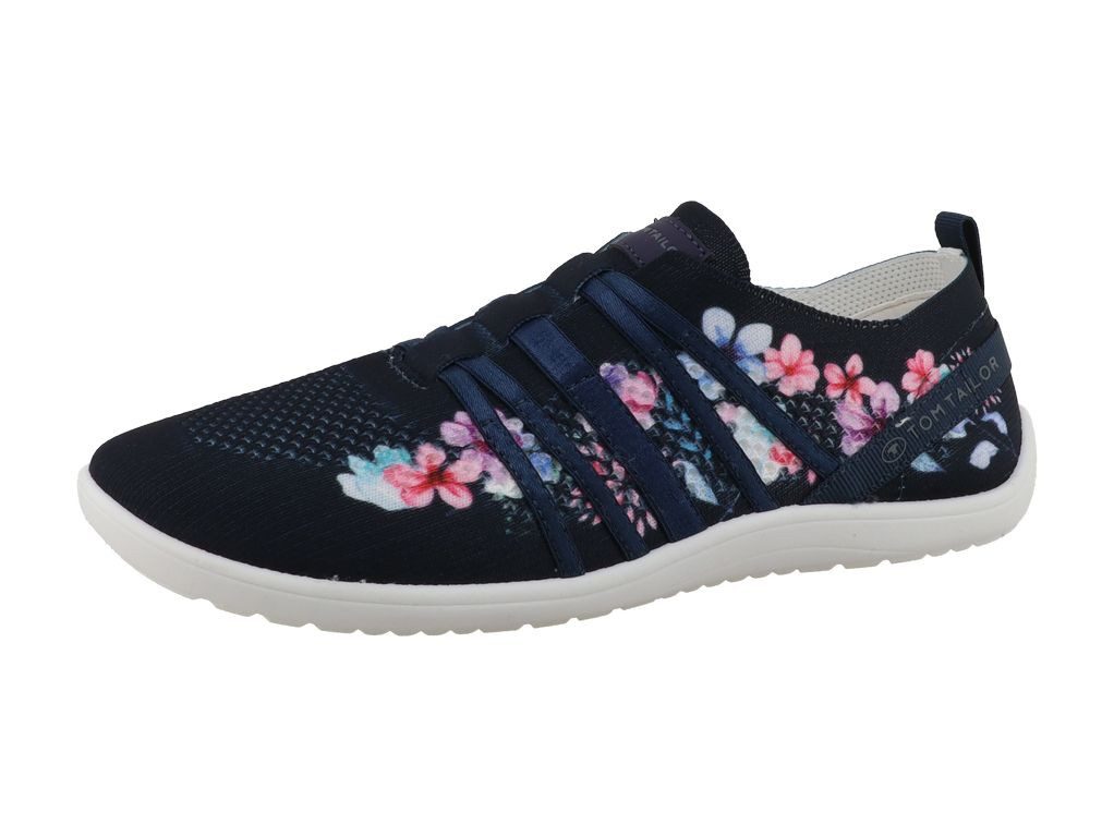 TOM TAILOR Lidia Barfußschuh Freizeitschuh, Schlüpfschuh mit Blütenmuster