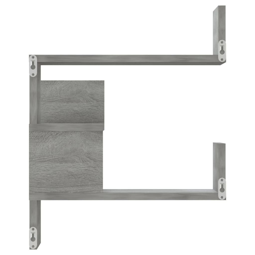 furnicato Wandregal Wand-Eckregale Holzwerkstoff Sonoma 2 40x40x50 cm Grau Stk