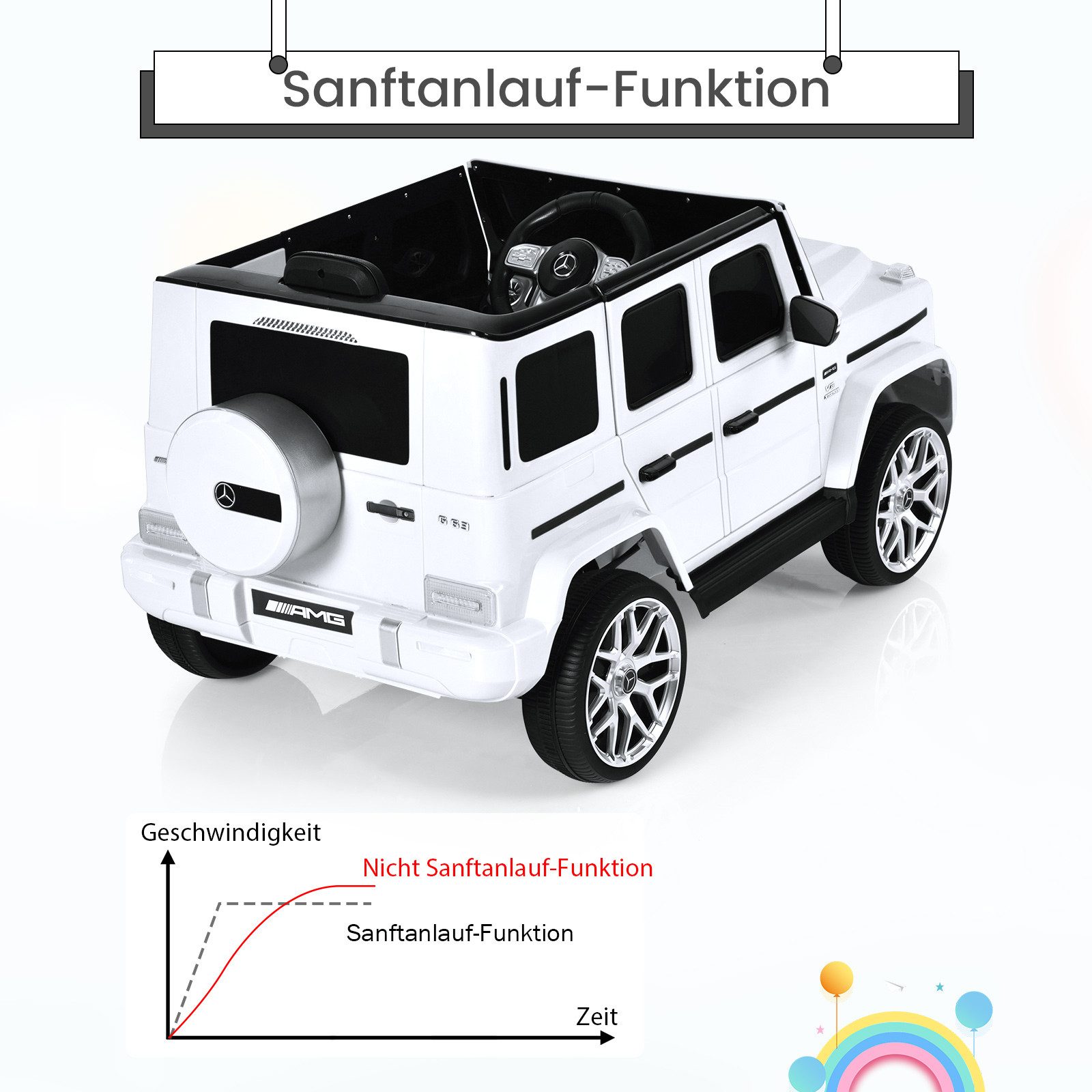 COSTWAY Elektro-Kinderauto Mercedes Benz, 3-5km/h, mit Musik