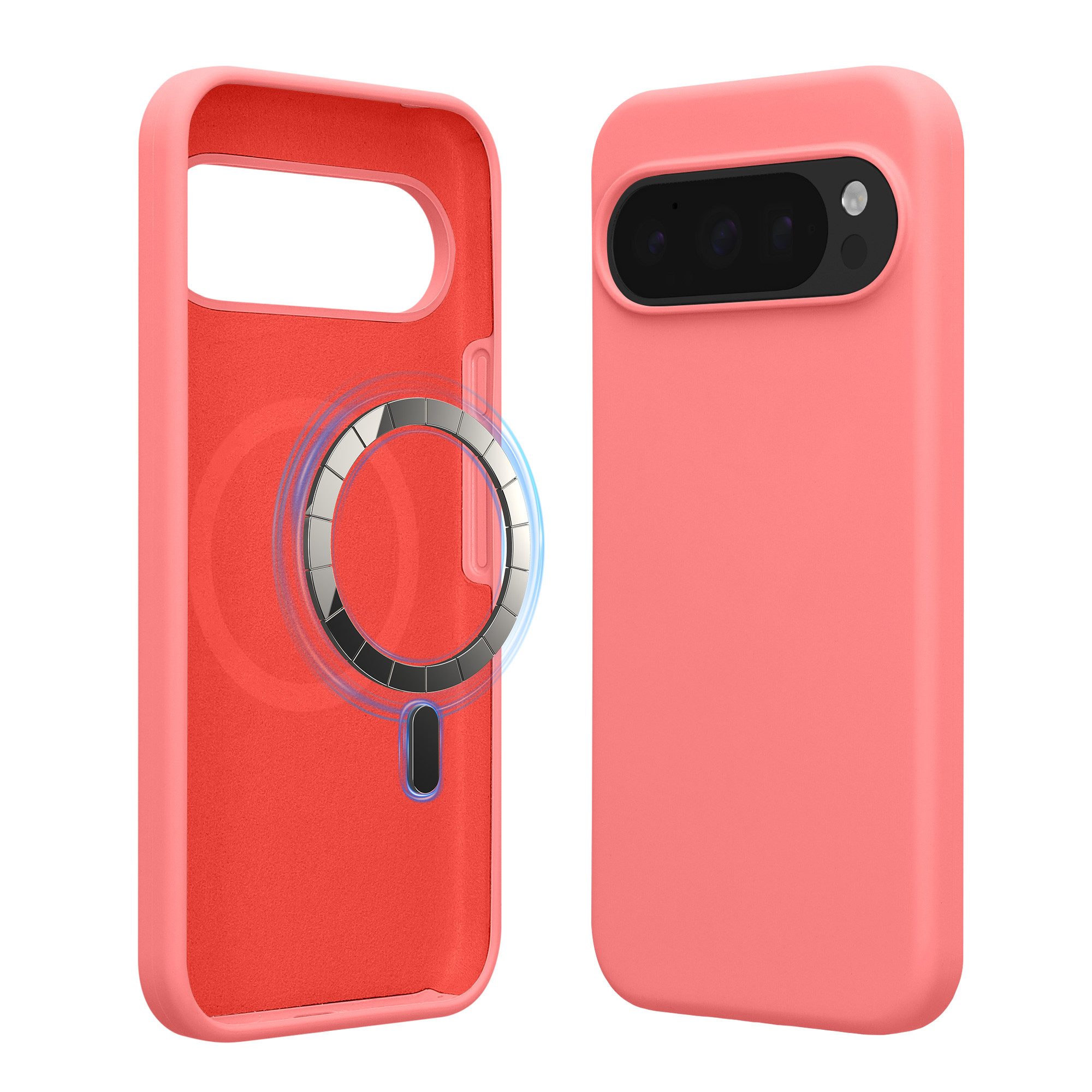 kwmobile Smartphone-Hülle Hülle kompatibel mit Google Pixel 10 / Pixel 10 Pro, magnetische Handyhülle Silikon Case - Cover gummiert