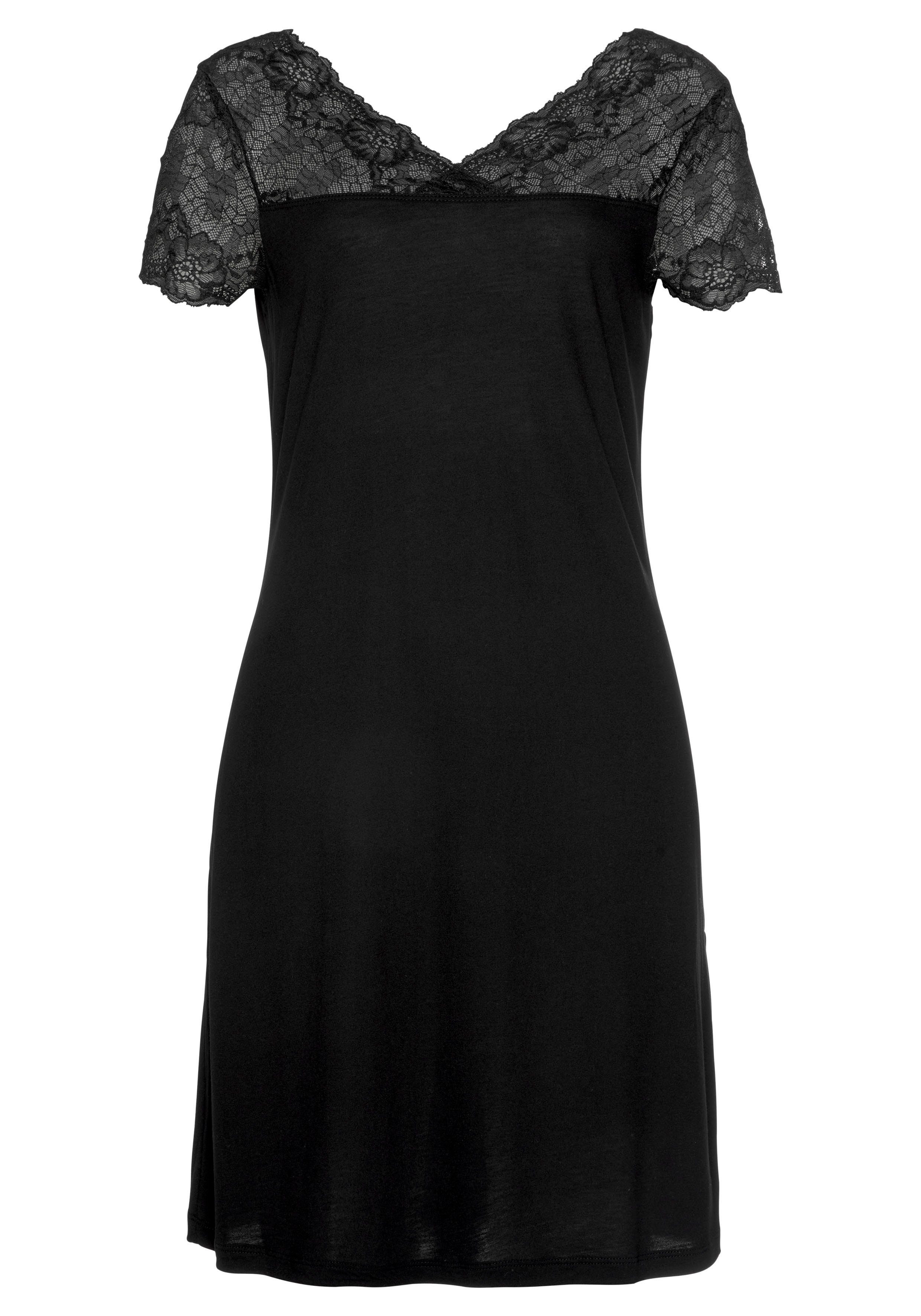 LASCANA Nachthemd mit Spitzeneinsatz günstig online kaufen