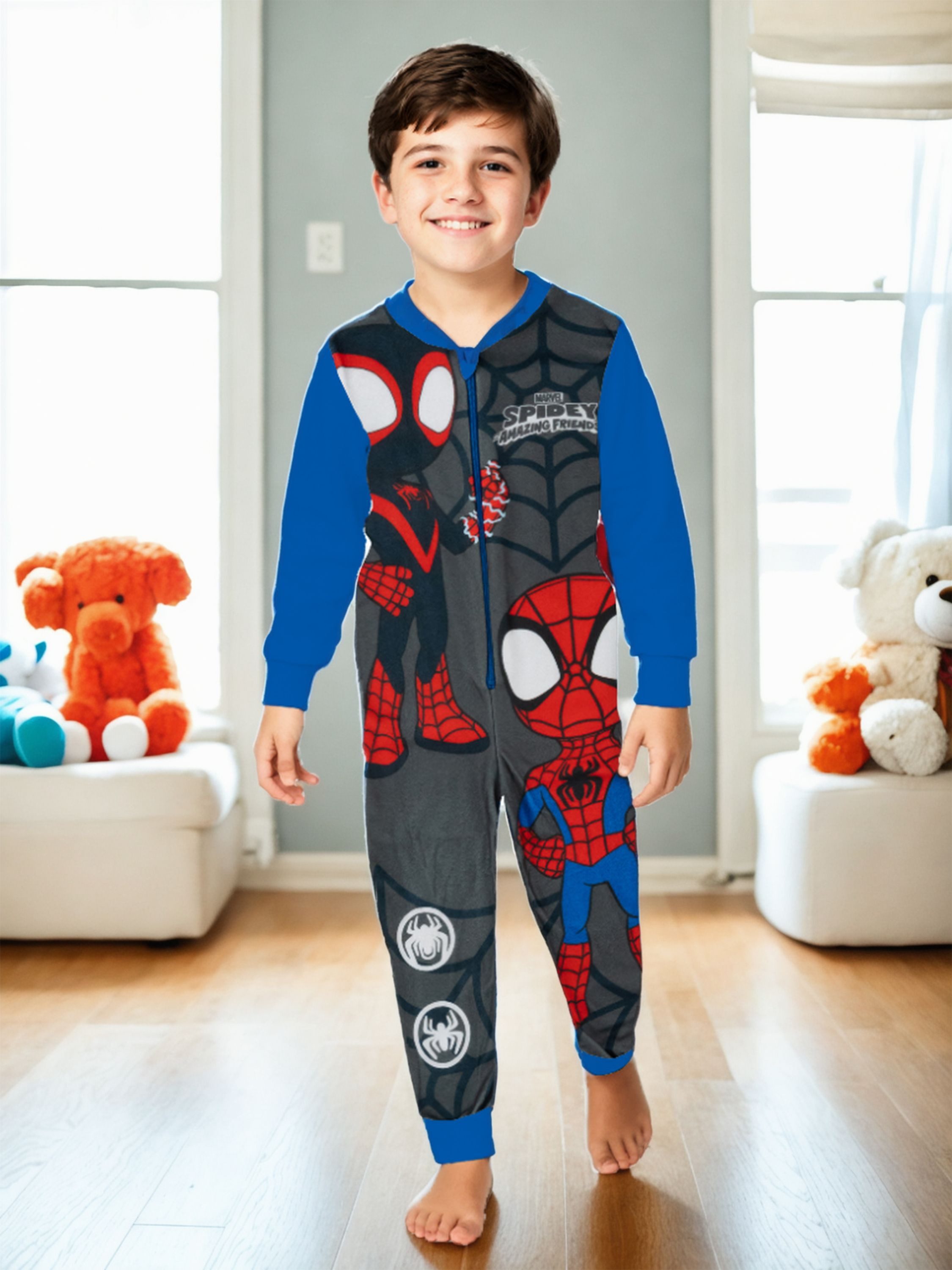United Labels® Jumpsuit Marvel Spidey Jumpsuit Spiderman Overall Pyjama Schlafanzug langarm – Bild 3 von 5
