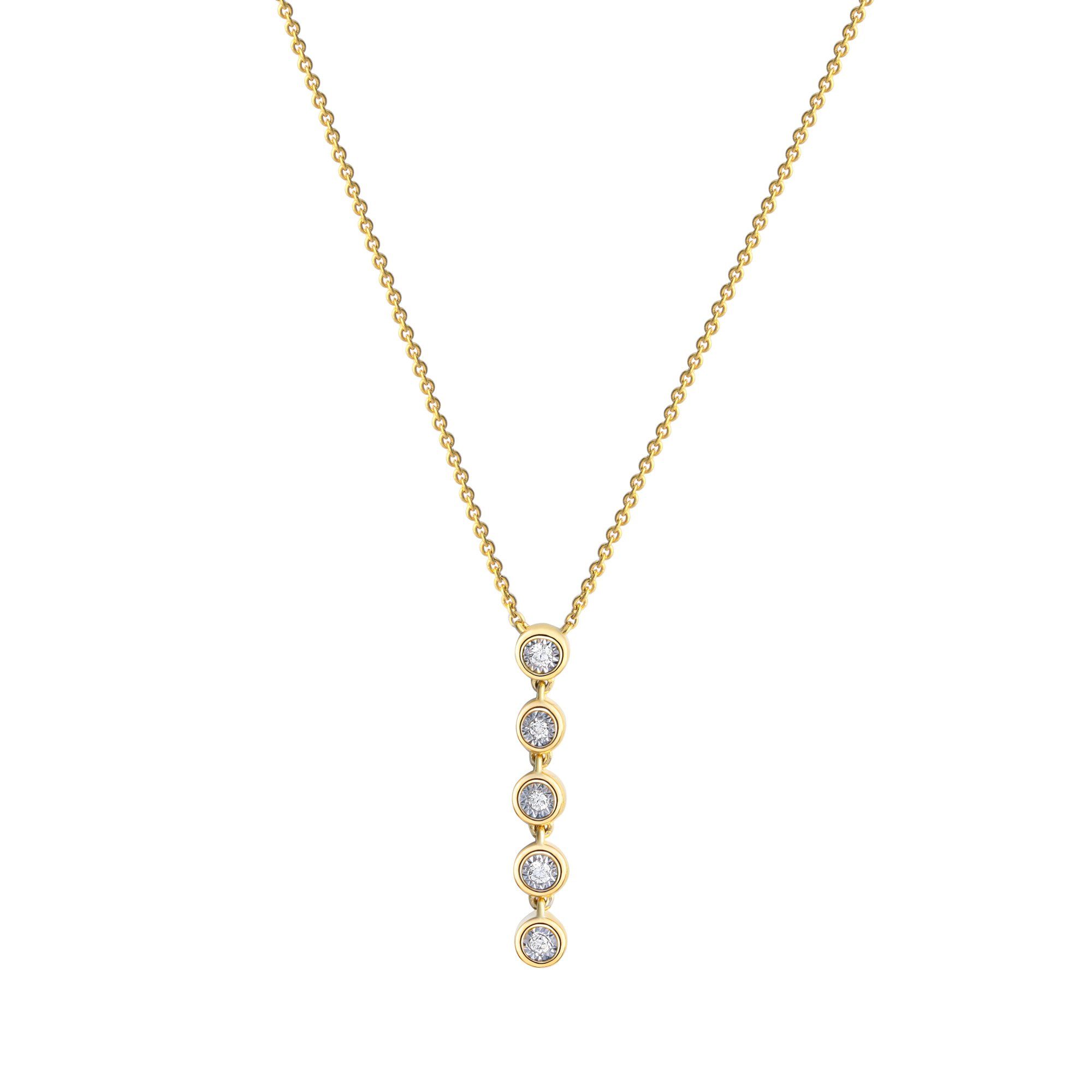 Diamonds by Ellen K. Kette mit Anhänger Gold 585 zweifarbig mit 5x Brillant günstig online kaufen