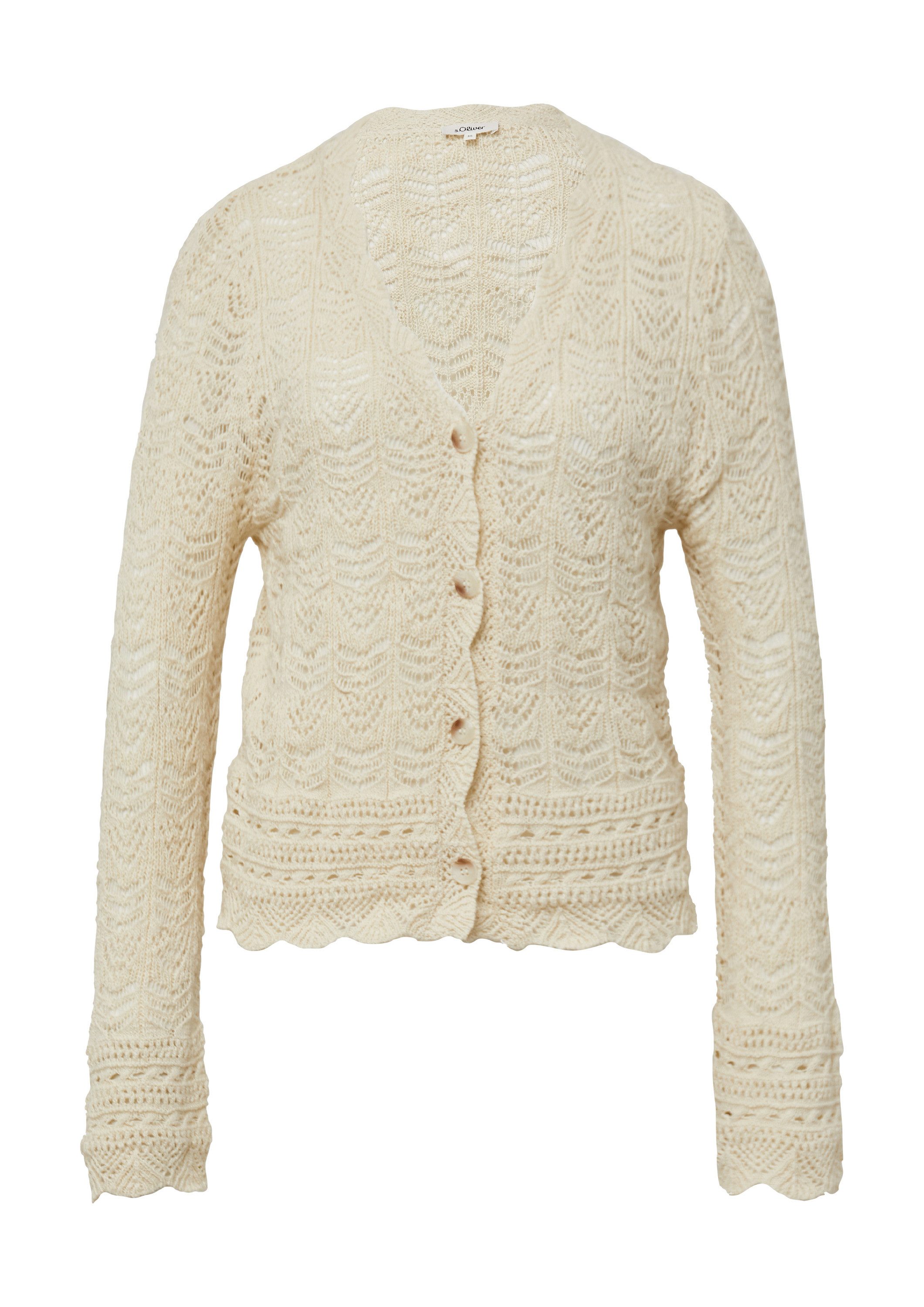 s.Oliver Cardigan Indoor-Jacke Cardigan aus Ajourstrick günstig online kaufen
