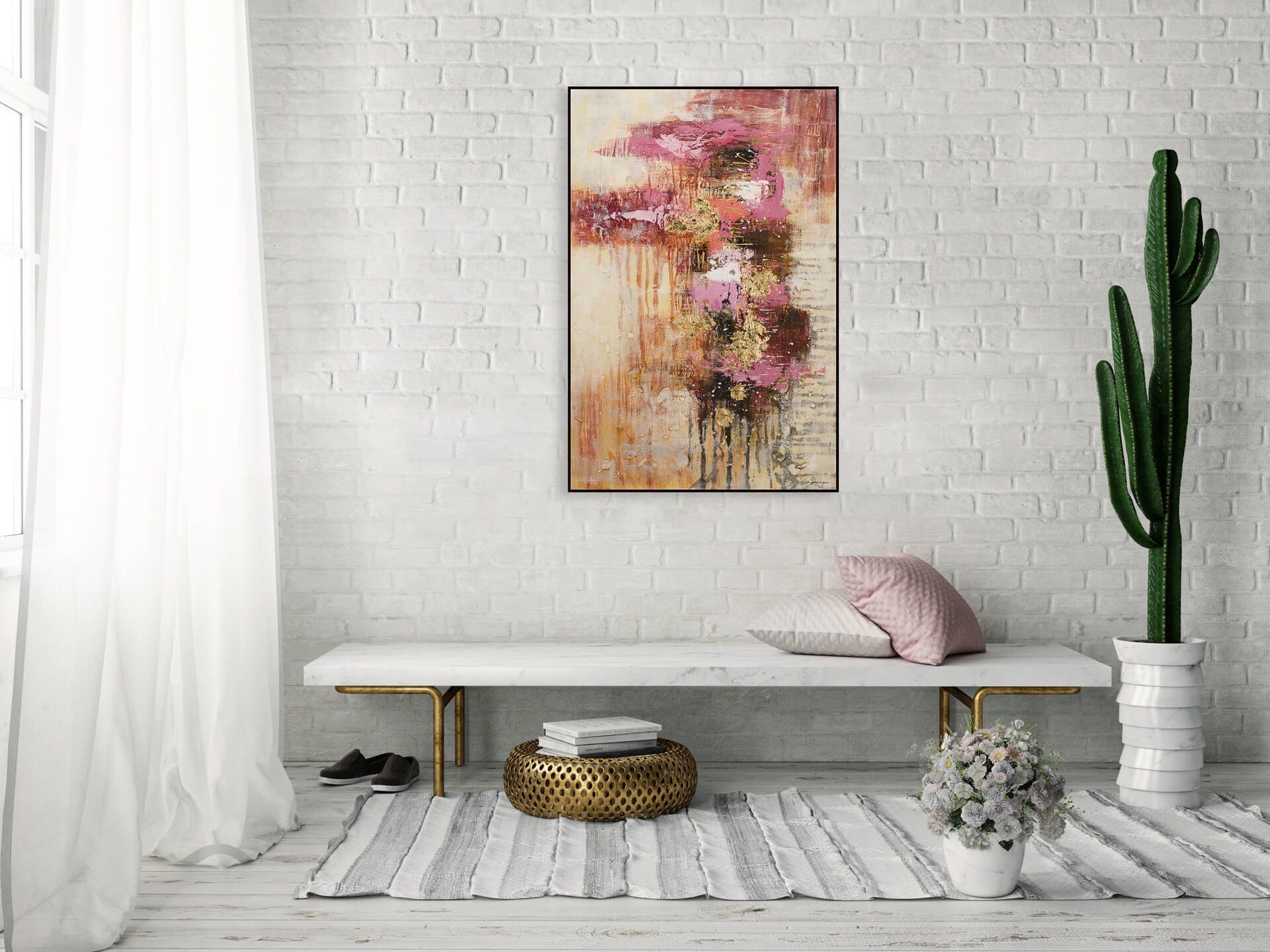 KUNSTLOFT Gemälde Sweet as Wandbild 80x120 cm, 100% HANDGEMALT Wohnzimmer Leinwandbild Sugar