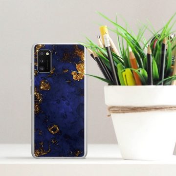DeinDesign Handyhülle Marmor Gold Utart Blue and Golden Marble Look, Samsung Galaxy A41 Silikon Hülle Bumper Case Handy Schutzhülle