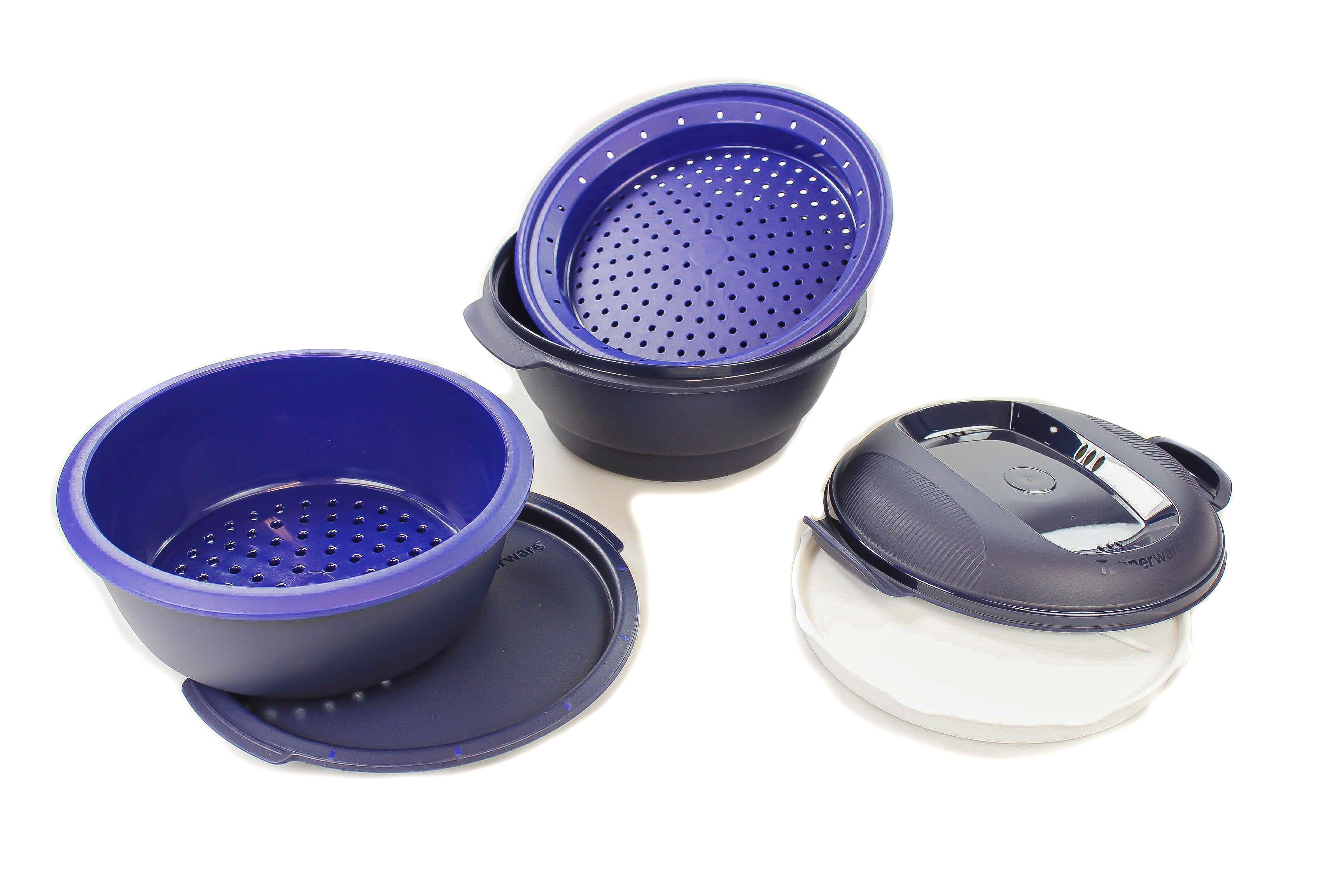 TUPPERWARE Mikrowellenbehälter Urban Dampfgarer 3 in 1 dunkelblau