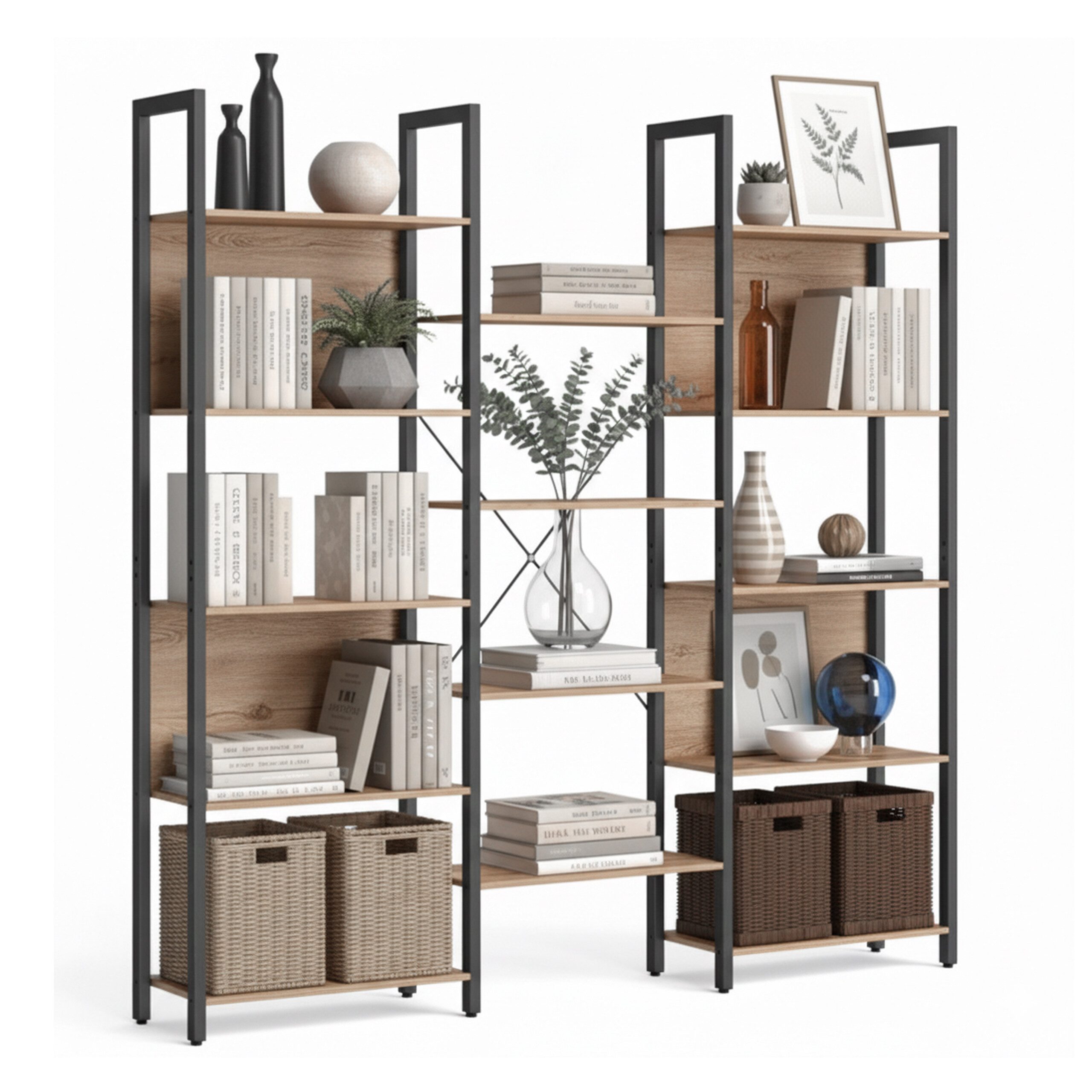 relaxdays Standregal Industrial Bücherregal 14 Ablagen, günstig online kaufen