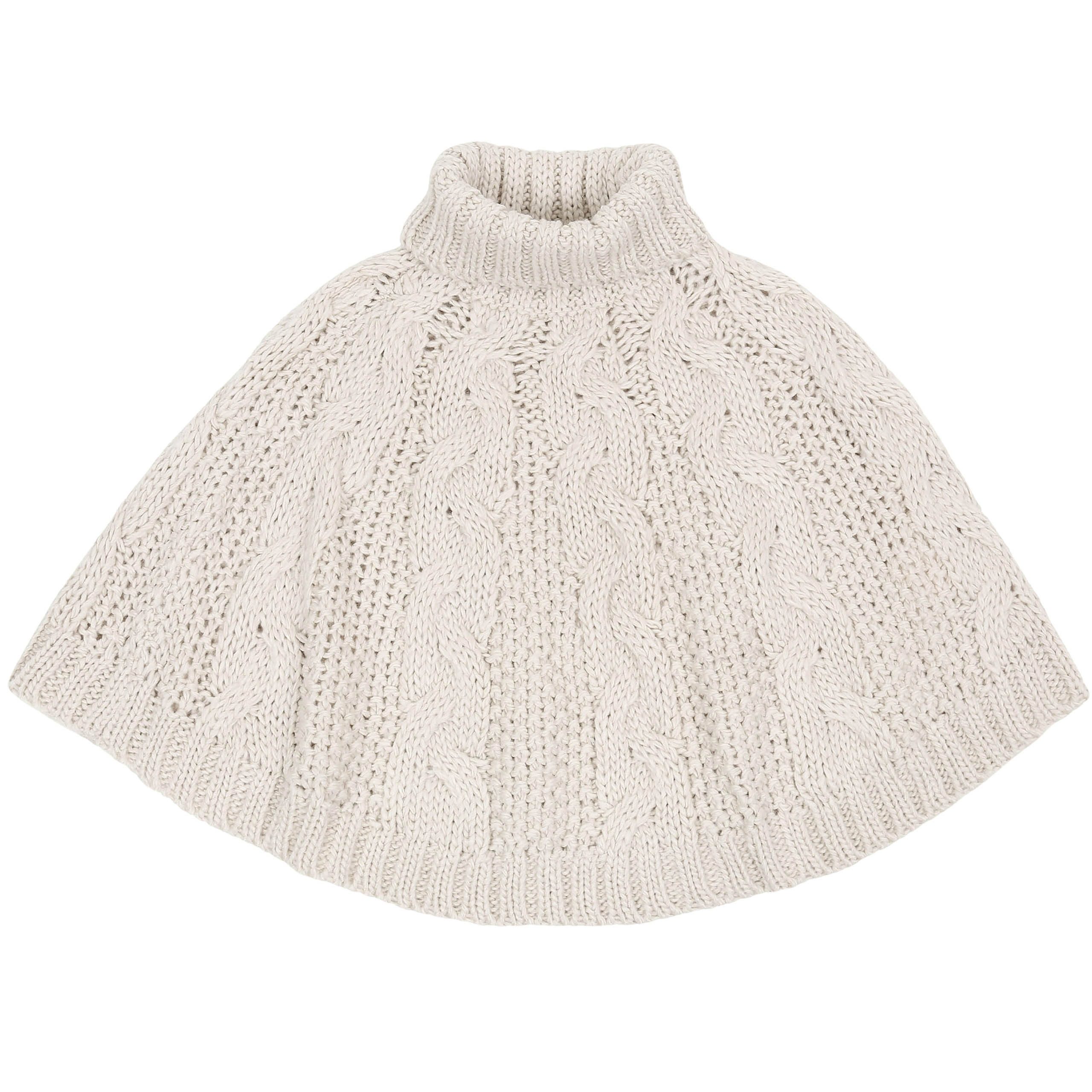 Sarcia.eu Poncho Beiger Kinderponcho für Mädchen – weicher Strick, warm und bequem