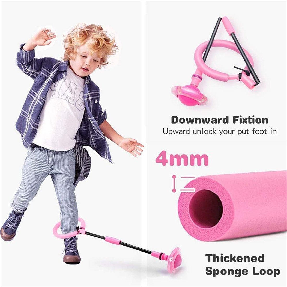 autolock Lernspielzeug Swing Wheel mit Lichtrad,Kinder Blinkender Springring,Fußkreisel, Faltbarer Springenderball,Flash Jumping Ball,Knöchelsprungball