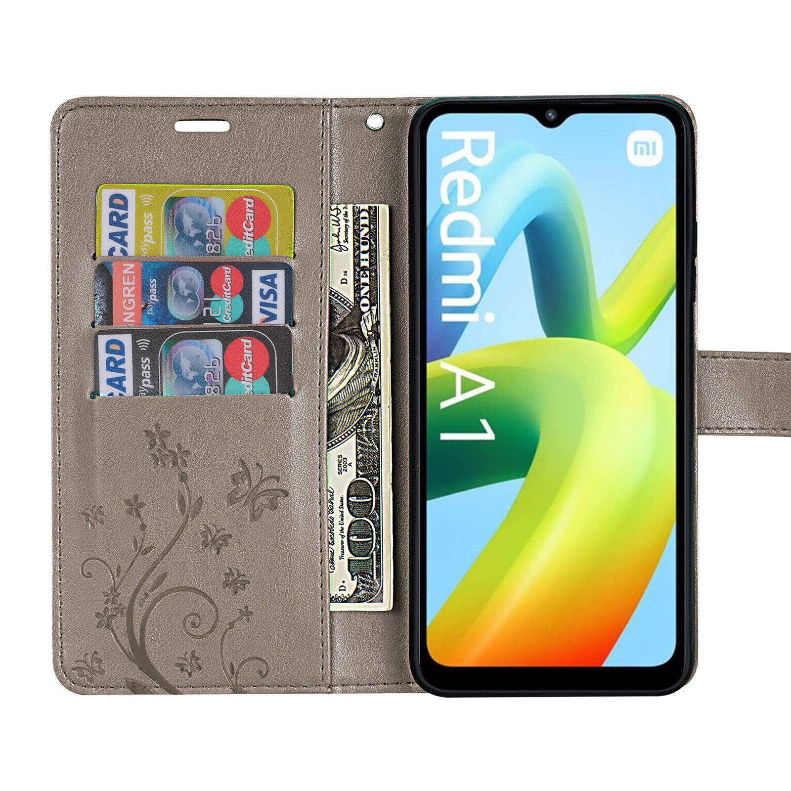 betterfon Handyhülle Handytasche für Xiaomi Redmi A1 Schutzhülle Klapphülle, Bookstyle-Hülle: Magnetverschluss 3 Kartenfächer & Standfunktion