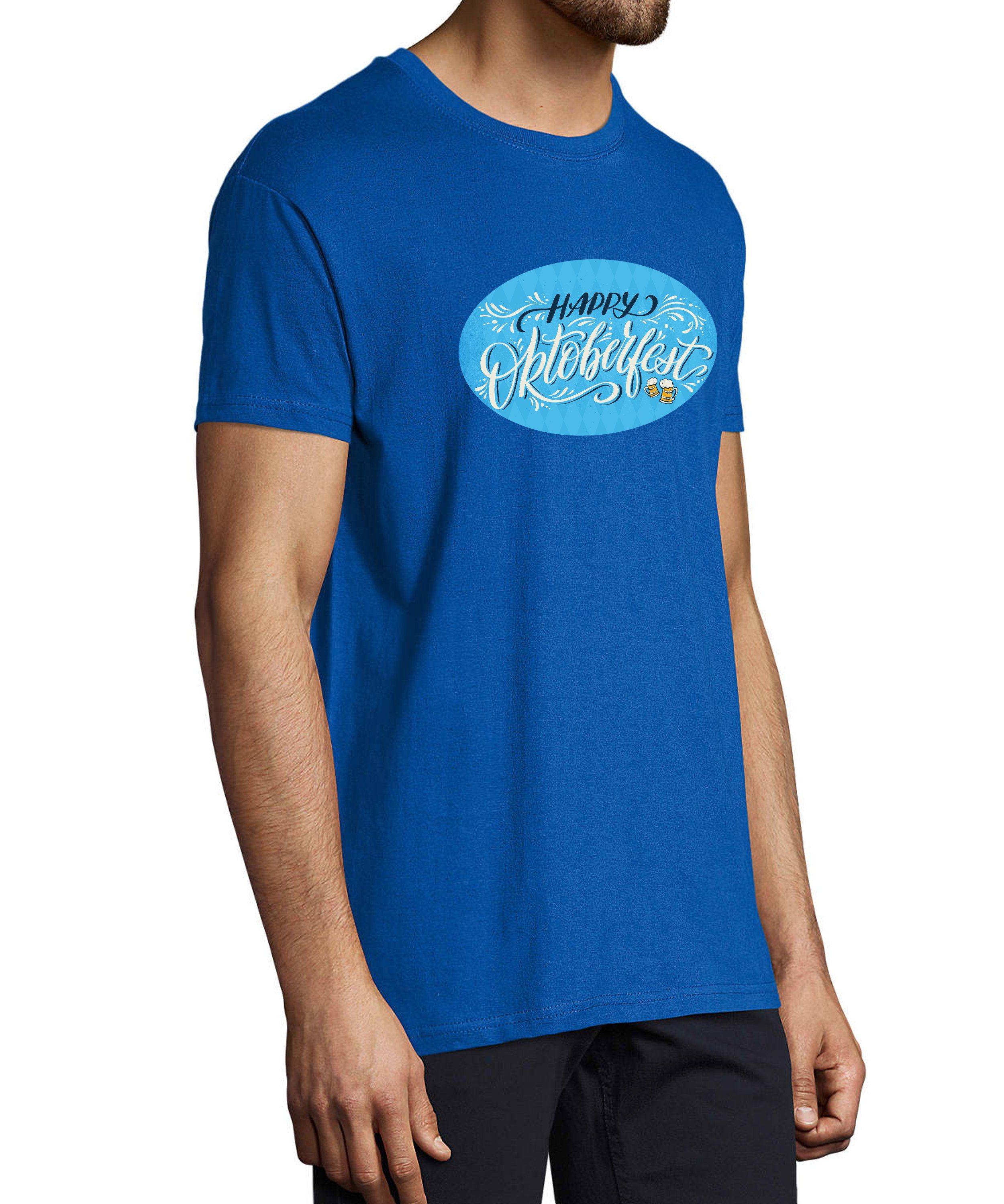 MyDesign24 T-Shirt Baumwollshirt royal T-Shirt - blau Fit, Aufdruck Shirt Party Oktoberfest mit Regular Herren i322 Trinkshirt