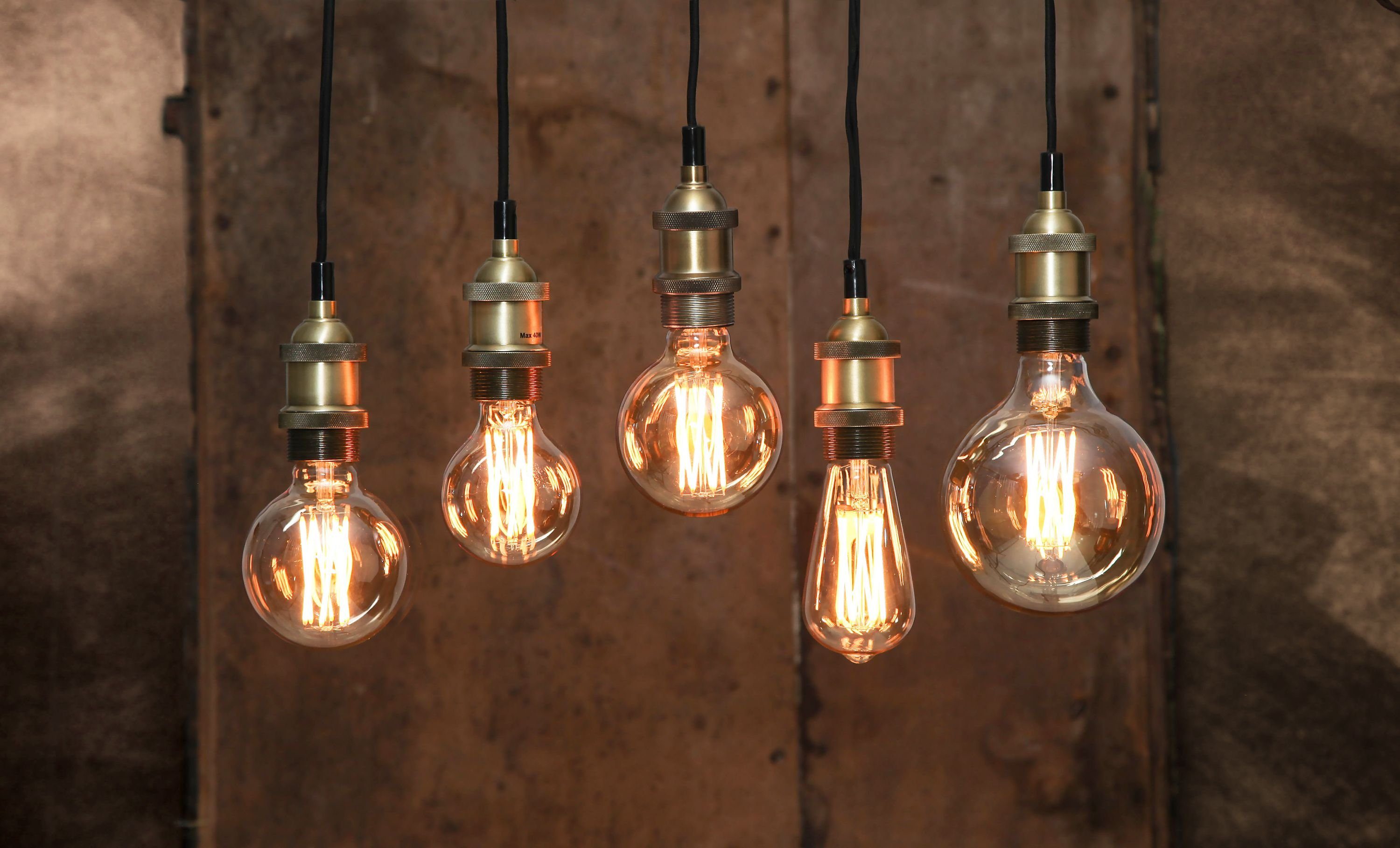 STAR TRADING Lampenfassung - Archaic, 3,5m Textilkabel, E27 Installationskabel