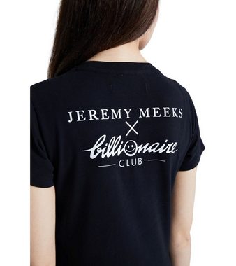 JEREMY MEEKS Rundhalsshirt JEREMY MEEKS x Billionare Club Damen Kurzarm-Shirt Vanessa mit Rückenprint Sommer-Shirt Schwarz