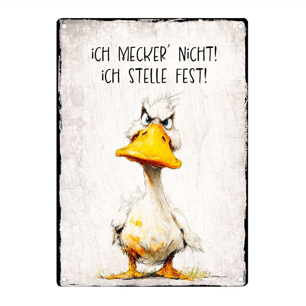 Metallschild ICH MECKER' NICHT - Dekoschild mit Spruch, Blechschild