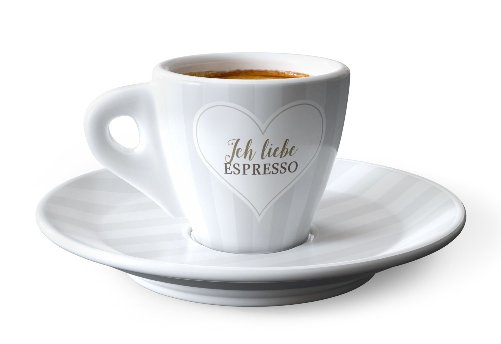 La Vida Espressotasse Espressotasse Mokkatasse mit Unterteller La Vida Art: Ich liebe, Porzellan