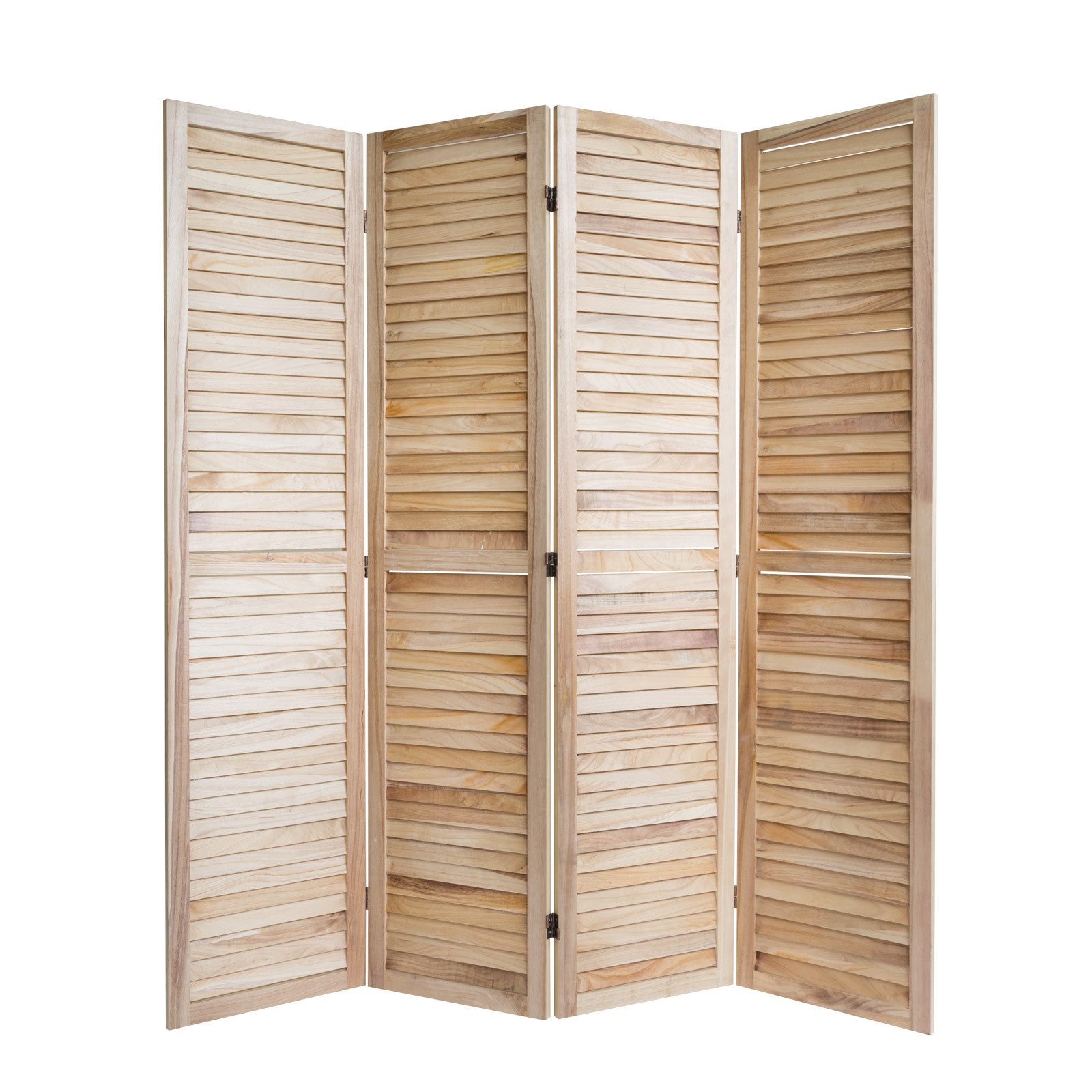 Homestyle4u Paravent Raumteiler Indoor Holz 4-tlg Trennwand Sichtschutz faltbar (4-teilig)