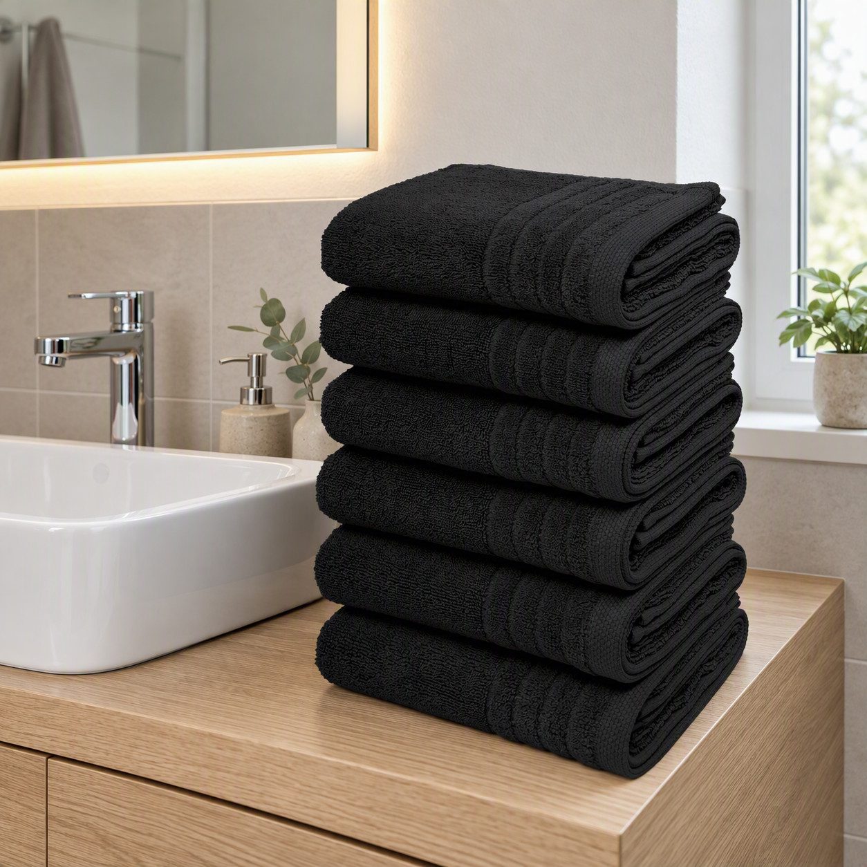 OTTO home Handtücher Sanremo Premium, Premium Handtücher, 600 gr/m², 50x100cm, Frottier (Set, 6-St), mit Bordüre, flauschig und weich, 5 Jahre Garantie – Bild 2 von 5