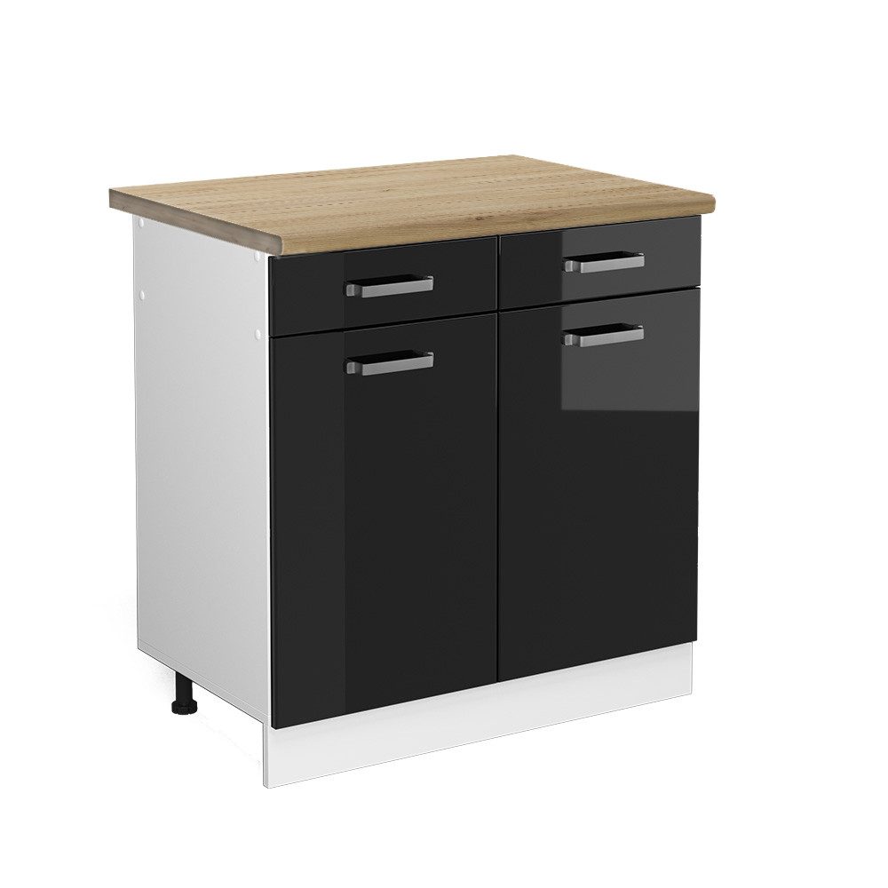 Vicco Unterschrank R-Line, Schwarz Hochglanz/Weiß, 80 günstig online kaufen