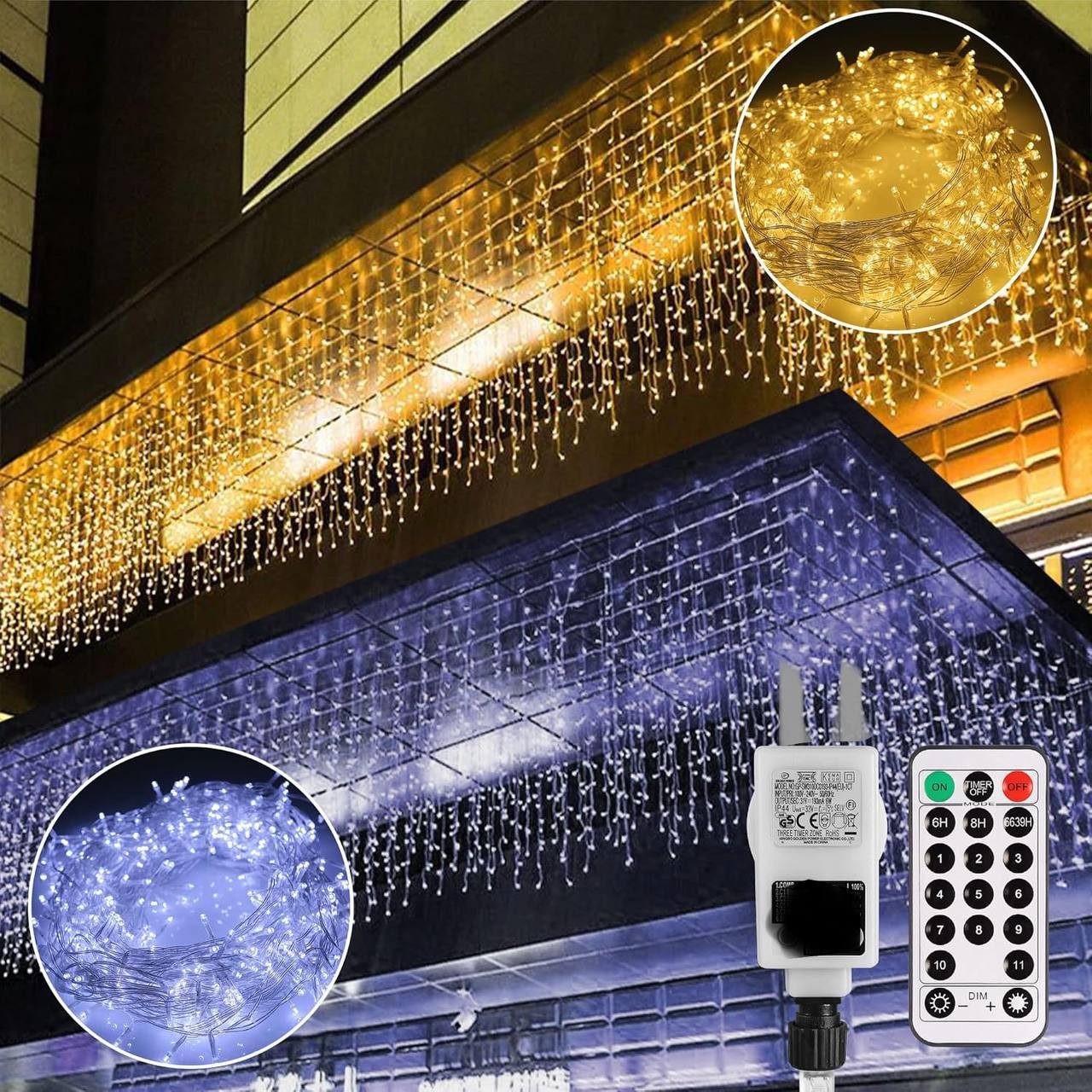 Diyarts LED-Lichternetz, 440-flammig, 15,75m Warm- & Kaltweiß Lichterkette günstig online kaufen