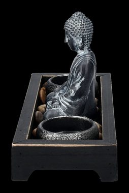 Figuren Shop GmbH Teelichthalter Buddha Figur mit Teelichthaltern - Fantasy Dekoration Kerzenhalter
